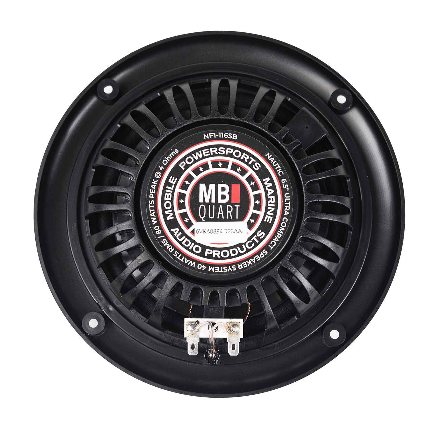 MB Quart NF1-116SB, Nautic Formula 6.5" 2-Way Ultra Compact Coaxial Marine Speakers - Black