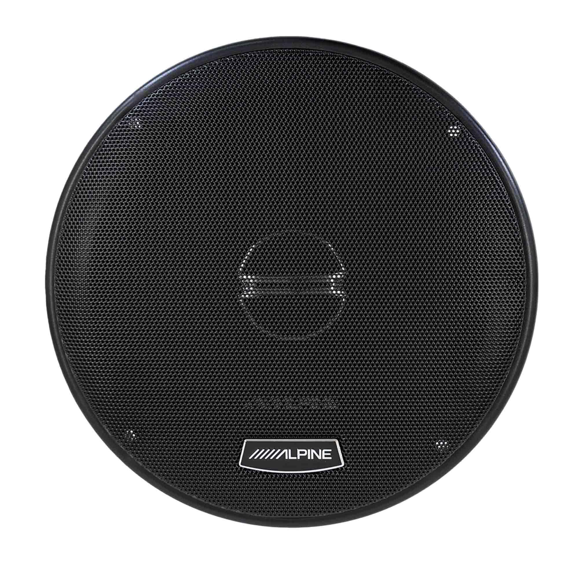 Alpine DM-65-G 6.5" 2-Way Coaxial Speakers with Grille bundle, 4 Speakers