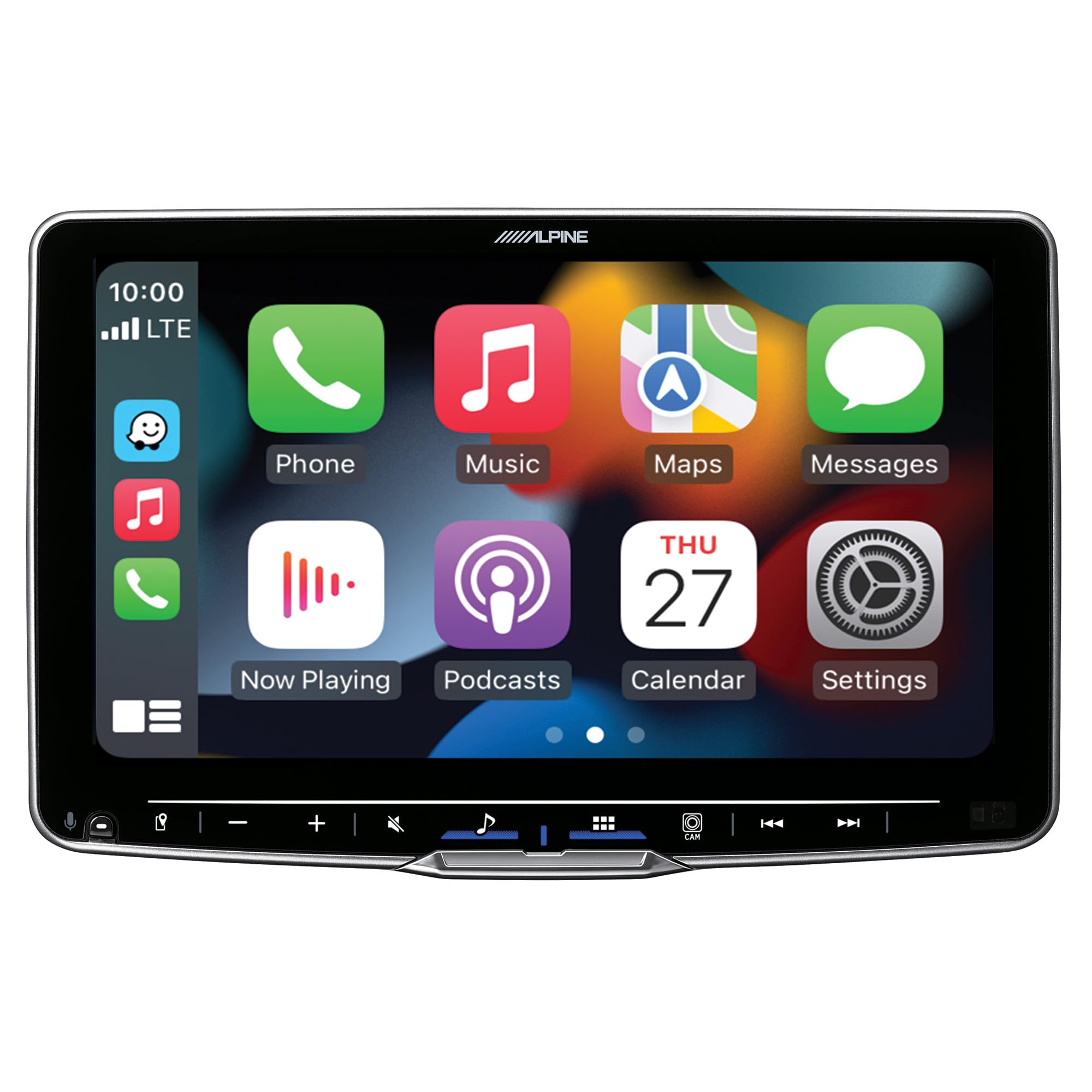 Alpine iLX-F509 Halo 9 Floating Hi-Res Multimedia Receiver with Wireless Apple CarPlay Android Auto and Stinger SDC-2CHFHD Opsis Universal Full HD Front and Rear Dash Camera Bundle