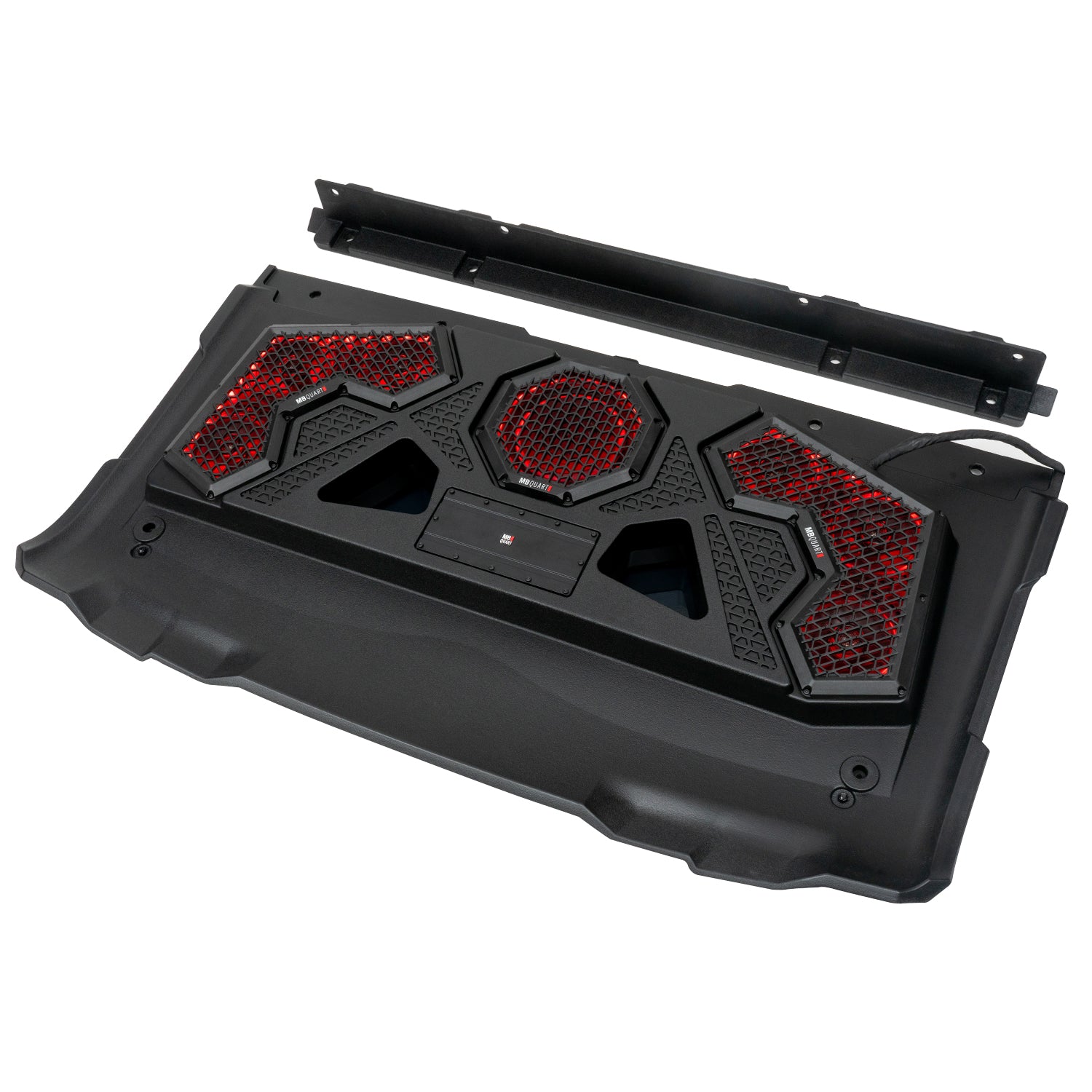 MB Quart MBQRT2-S7R, Polaris RZR Trail Audio Roof with 7" LED Source Unit and 32 Inch Light Bar