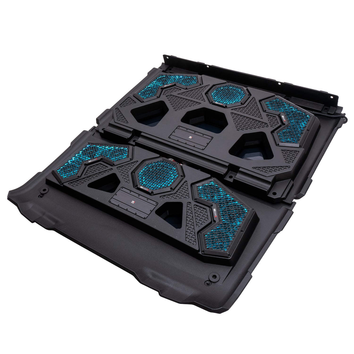 MB Quart MBQRG4-S14R, 14 Speaker Polaris RANGER Audio Roof with 7 Inch LED Source Unit and 45 Inch Light Bar