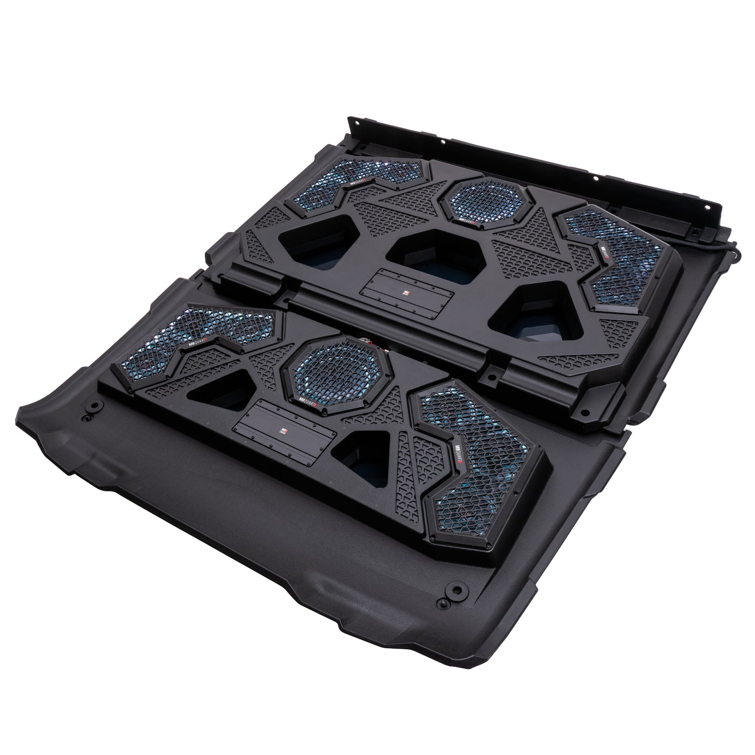 MB Quart MBQRG4-S14R, 14 Speaker Polaris RANGER Audio Roof with 7 Inch LED Source Unit and 45 Inch Light Bar