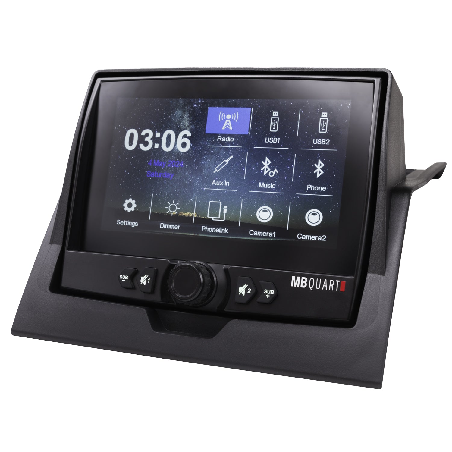 MB Quart MBQRG2-S7R, 7 Speaker Polaris RANGER Audio Roof with 7 Inch LED Source Unit and 45 Inch Light Bar