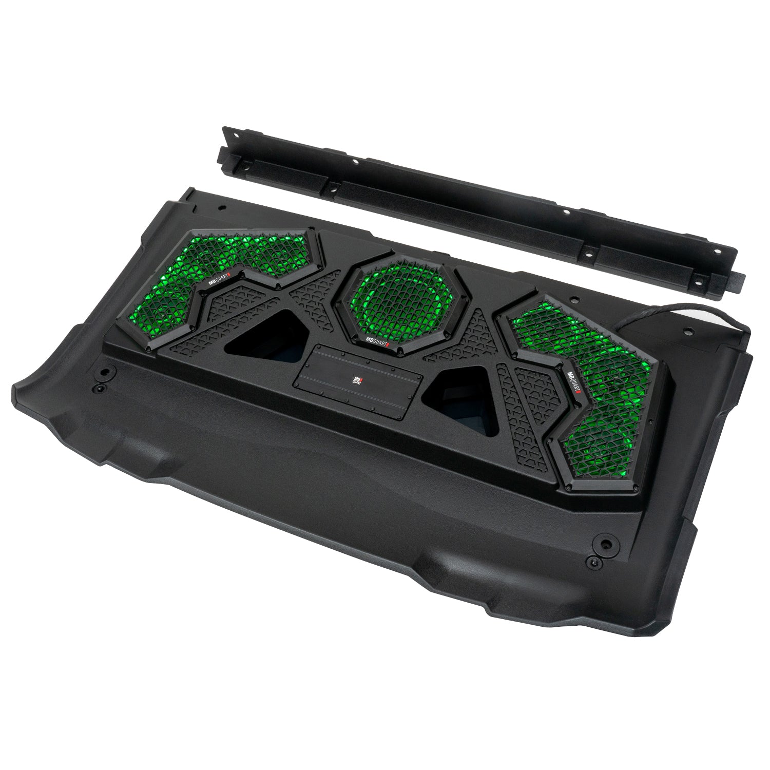 MB Quart MBQRG2-S7R, 7 Speaker Polaris RANGER Audio Roof with 7 Inch LED Source Unit and 45 Inch Light Bar