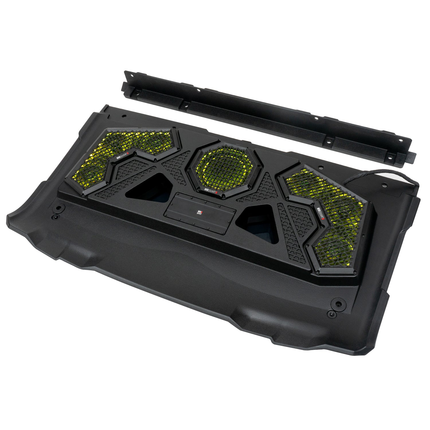 MB Quart MBQRG2-S7R, 7 Speaker Polaris RANGER Audio Roof with 7 Inch LED Source Unit and 45 Inch Light Bar