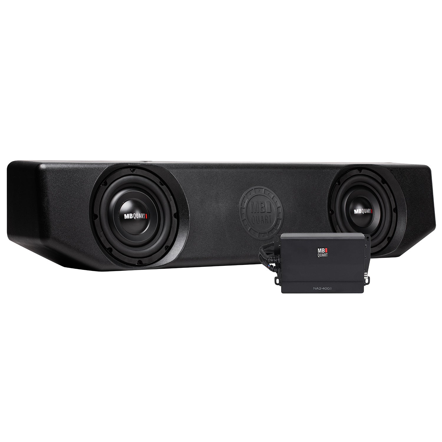 MB Quart MBQJT-SUBA-1, MB Quart Jeep® Gladiator (JT) Tuned Audio Package: 400 Watt Two Underseat Subwoofer System Upgrade