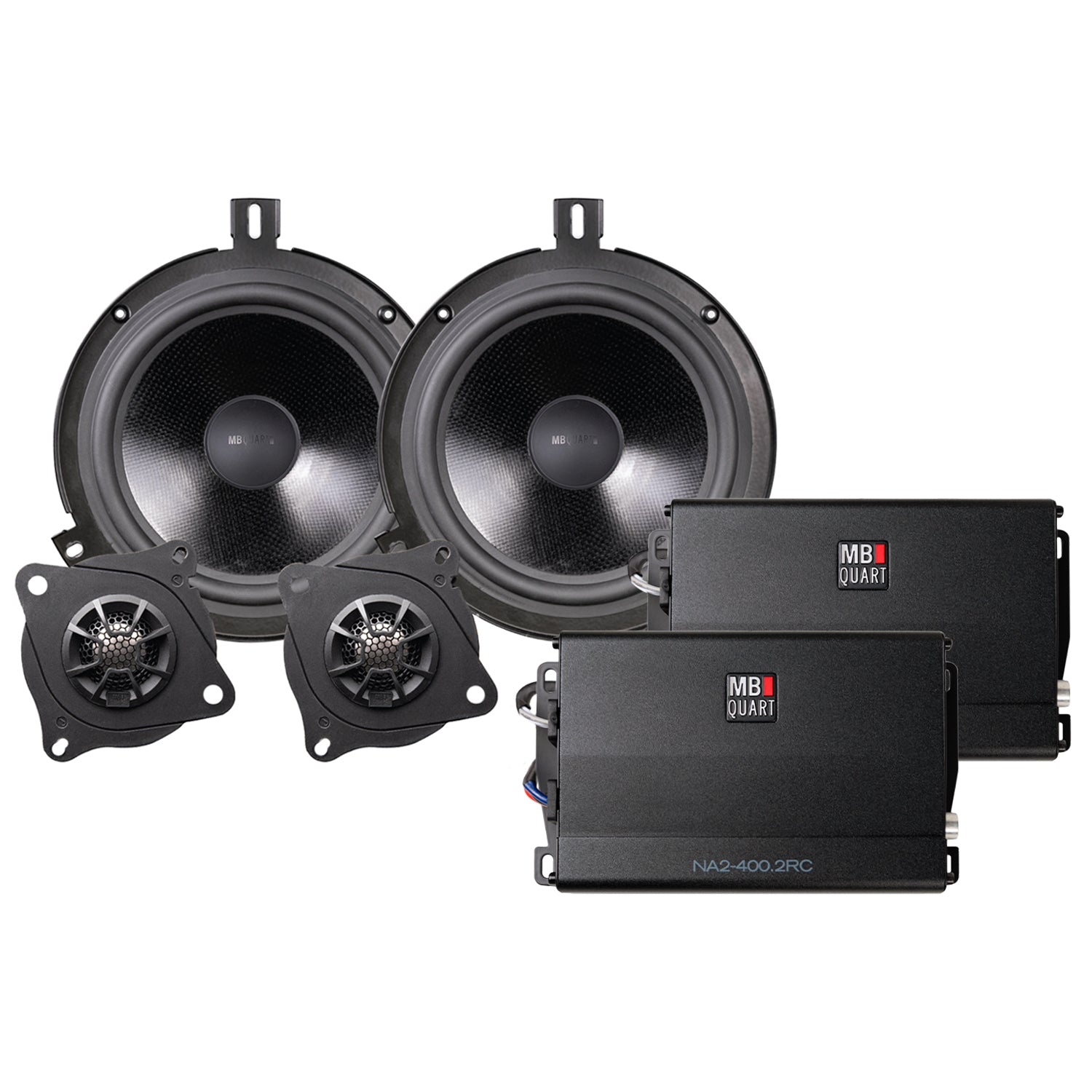 MB Quart MBQJK-STG2AH-1, Jeep® Wrangler (JK) Tuned Audio Package: Two Speaker 800 Watt STAGE 2 OEM Audio System Upgrade (Requires Aftermarket Source Unit and Rear Speakers/Soundbar)