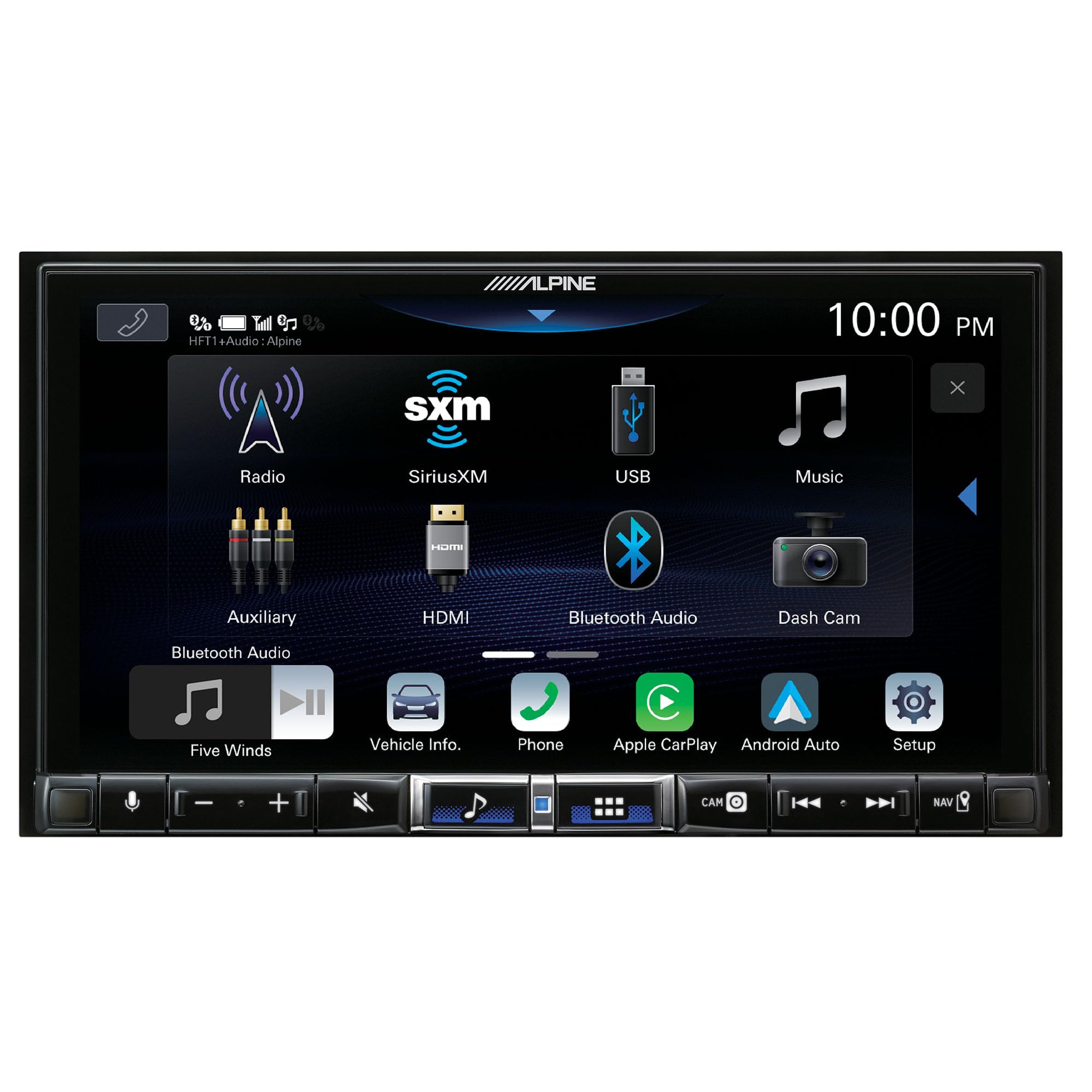 Alpine iLX-507 7-Inch Double DIN Digital Media Receiver with Wireless CarPlay Android Auto and Alpine RUX-H02 Addon Remote Bass Knob for Alpine Halo Multimedia Receivers Bundle