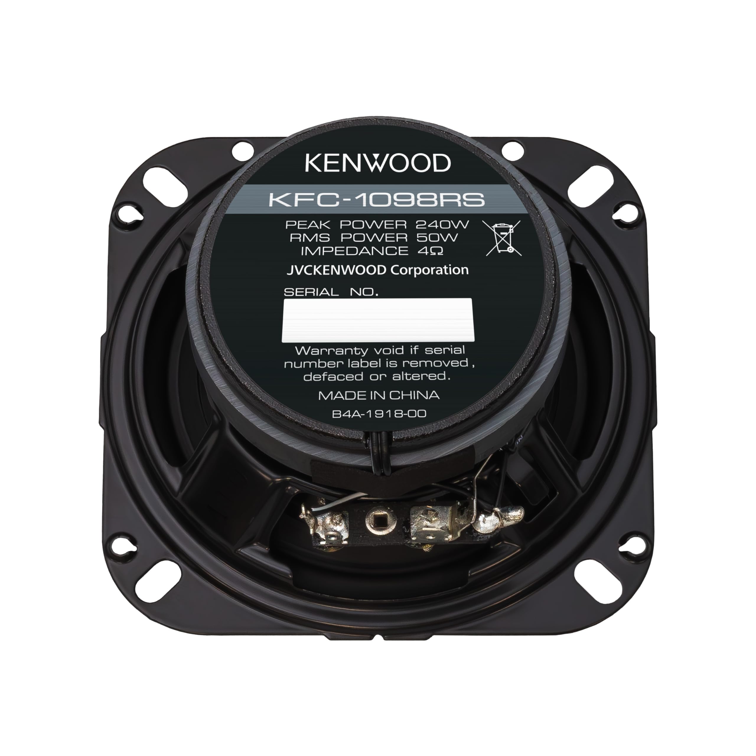Kenwood KFC-1098RS, RS Series 2-Way 4" Coaxial Speakers