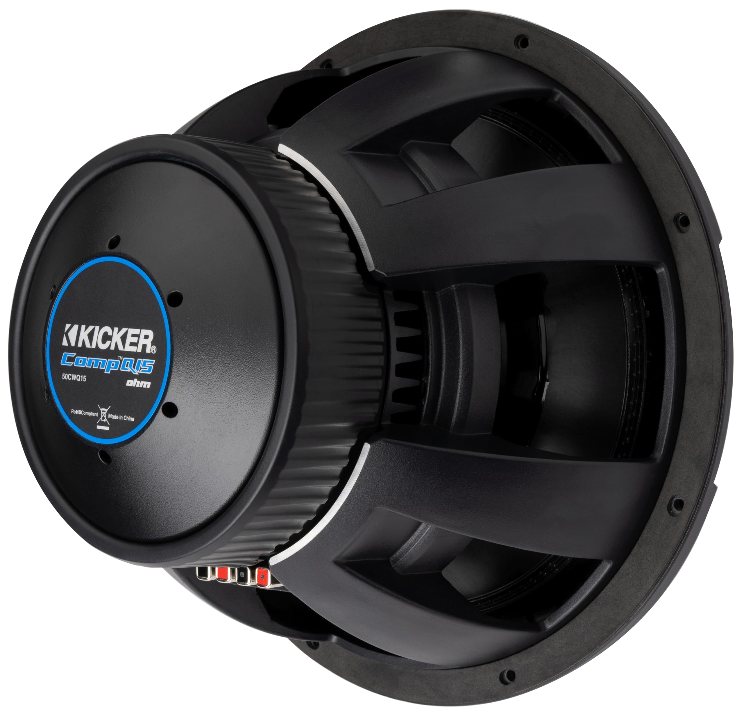 Kicker CWQ15, CompQ Series 15" Dual Voice Coil 2 Ohm Subwoofer, 1200W (51CWQ152)