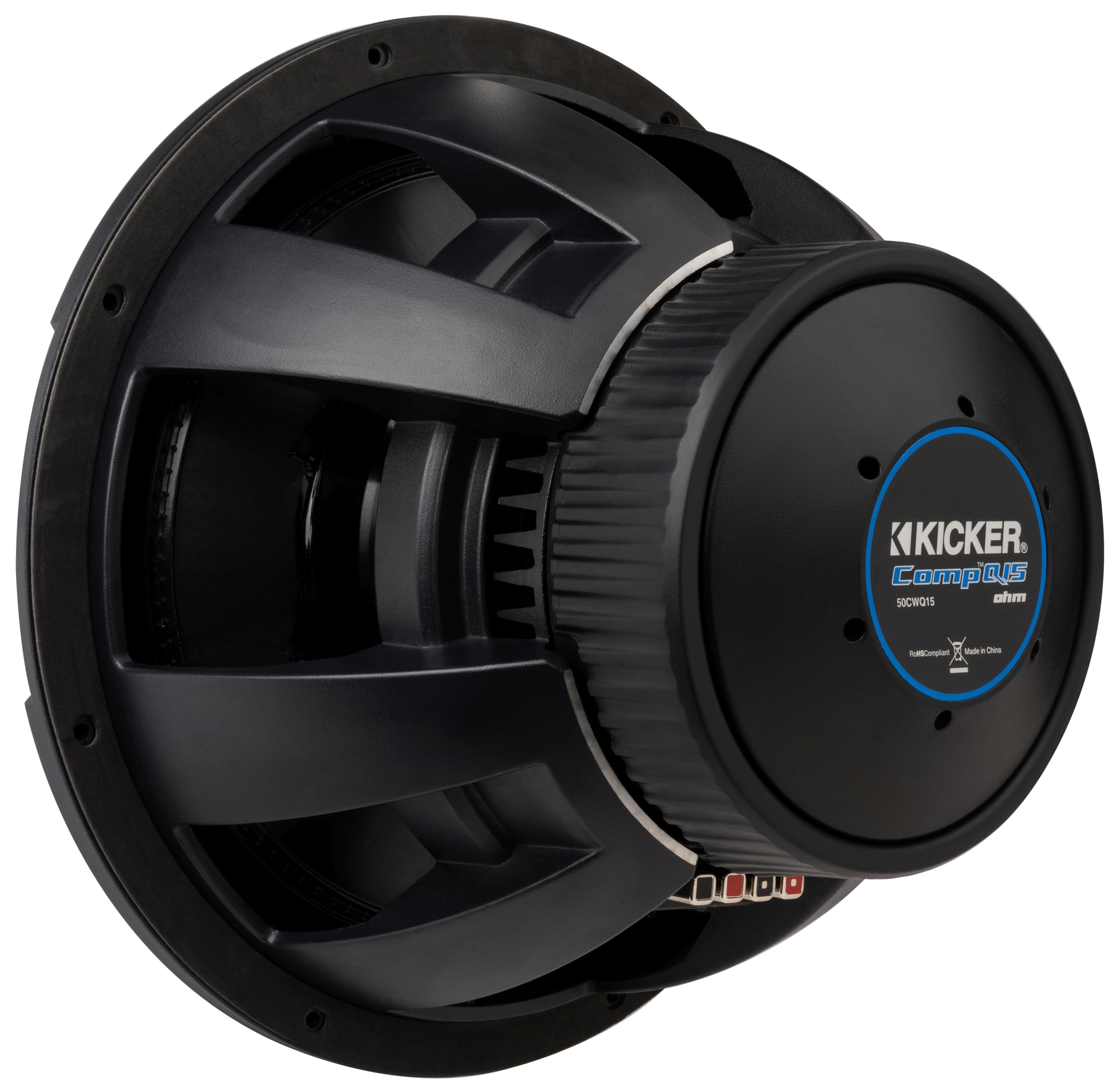 Kicker CWQ15, CompQ Series 15" Dual Voice Coil 2 Ohm Subwoofer, 1200W (51CWQ152)