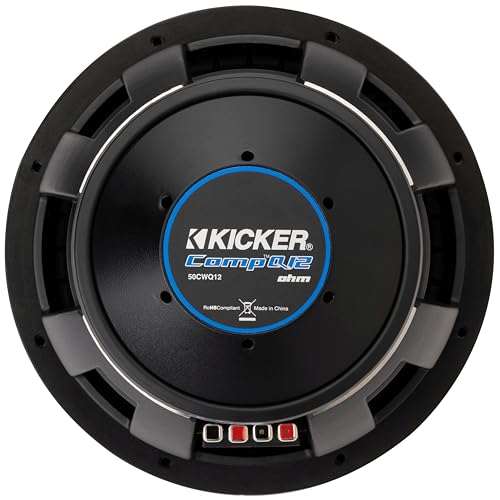 Kicker CWQ12, CompQ Series 12" Dual Voice Coil 2 Ohm Subwoofer, 1000W (51CWQ122)