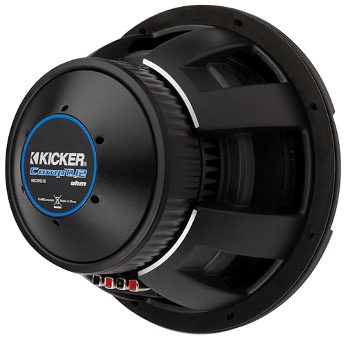 Kicker CWQ12, CompQ Series 12" Dual Voice Coil 2 Ohm Subwoofer, 1000W (51CWQ122)