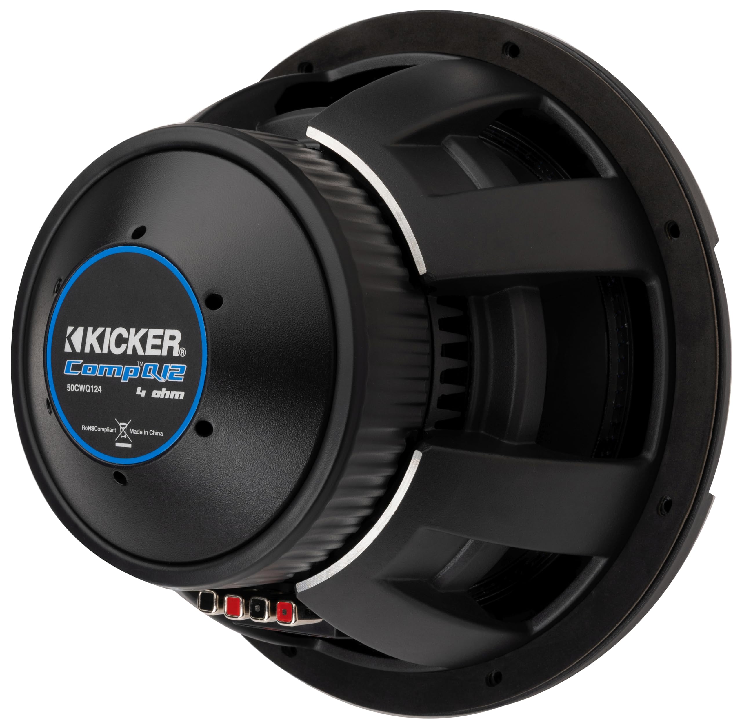 Kicker CWQ12, CompQ Series 12" Dual Voice Coil 4 Ohm Subwoofer, 1000W (51CWQ124)