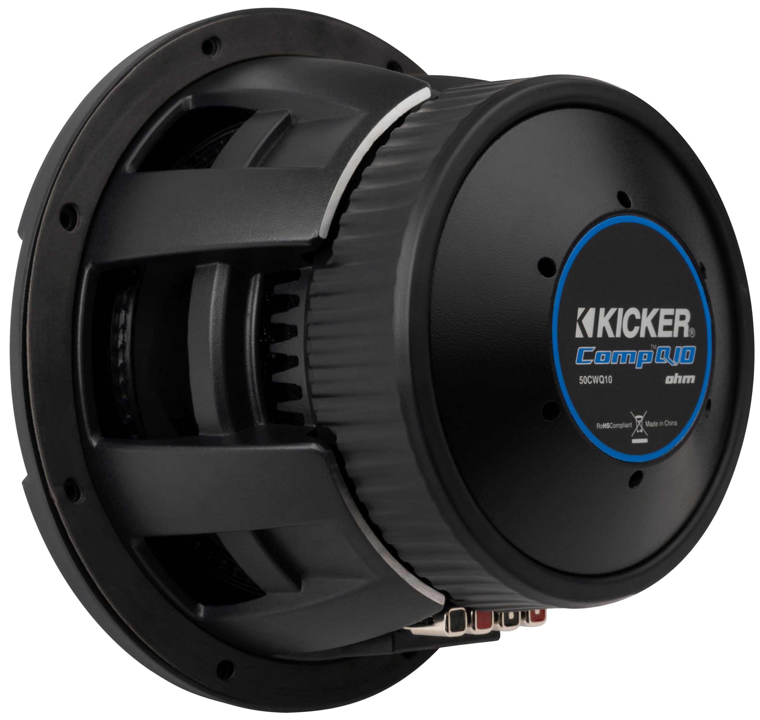 Kicker CWQ10, CompQ Series 10" Dual Voice Coil 2 Ohm Subwoofer, 800W (51CWQ110)