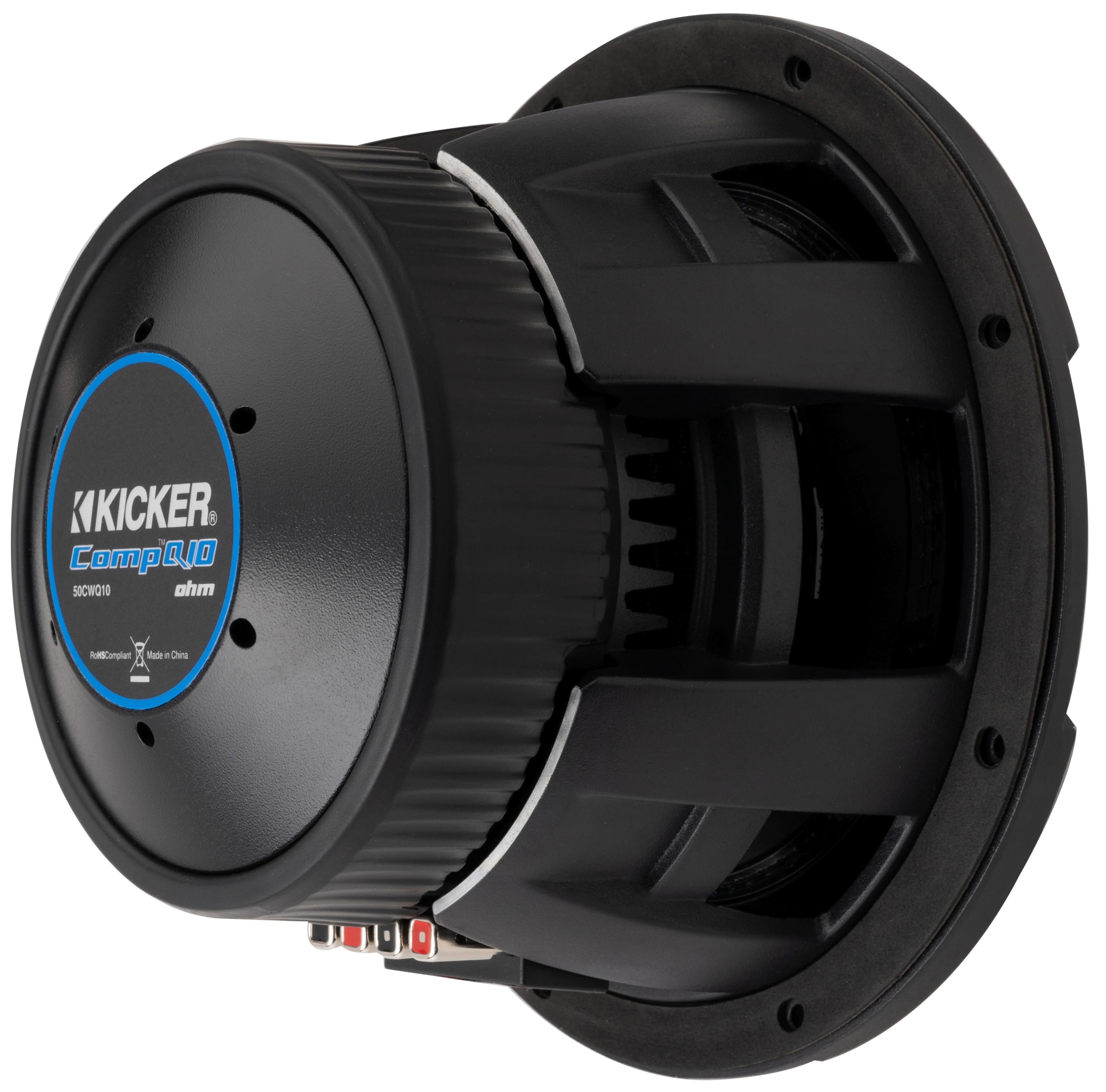 Kicker CWQ10, CompQ Series 10" Dual Voice Coil 2 Ohm Subwoofer, 800W (51CWQ110)
