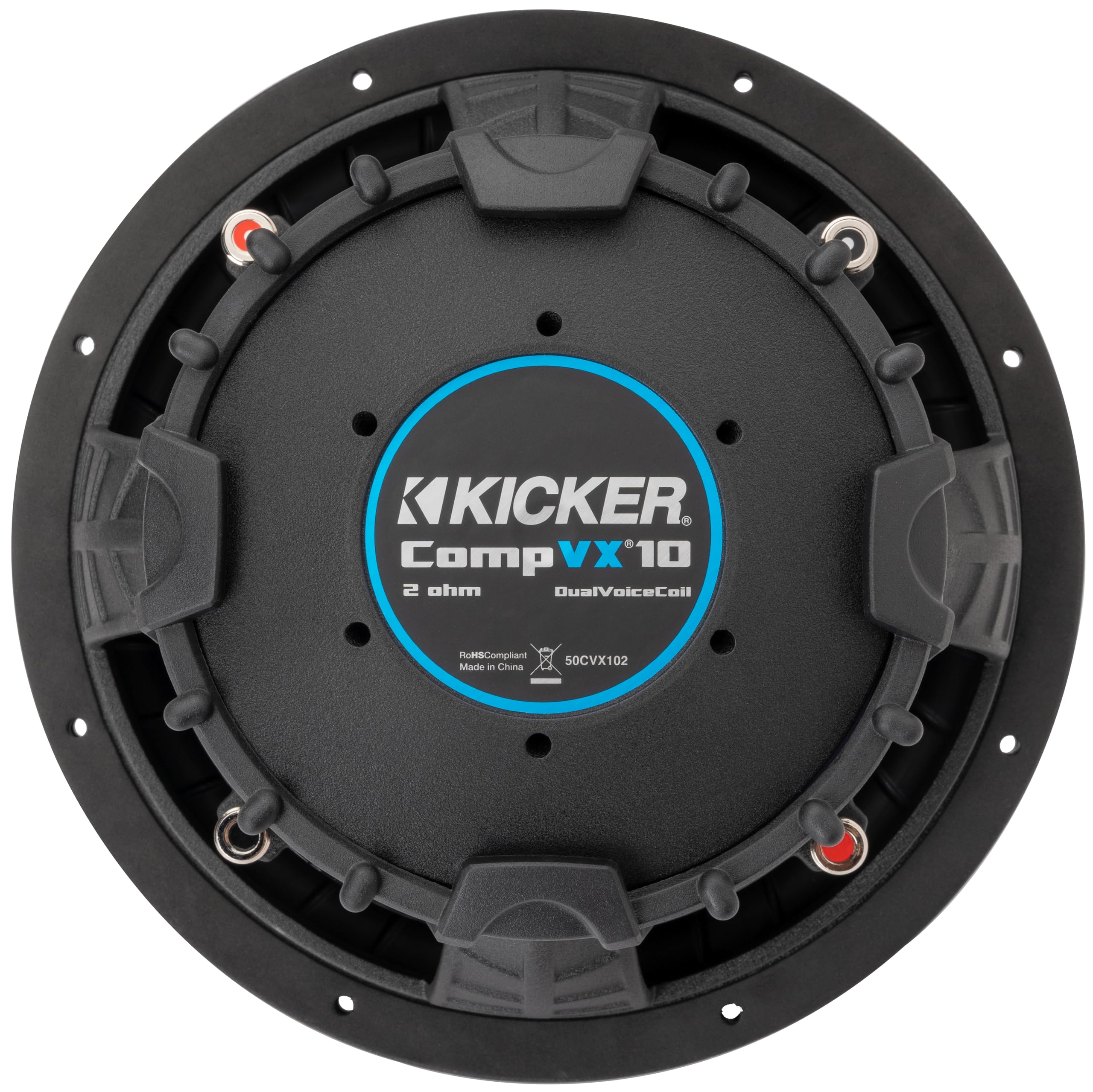 Kicker CVX10, CompVX 10" Dual Voice Coil 2 Ohm Subwoofer, 600W (50CVX102)