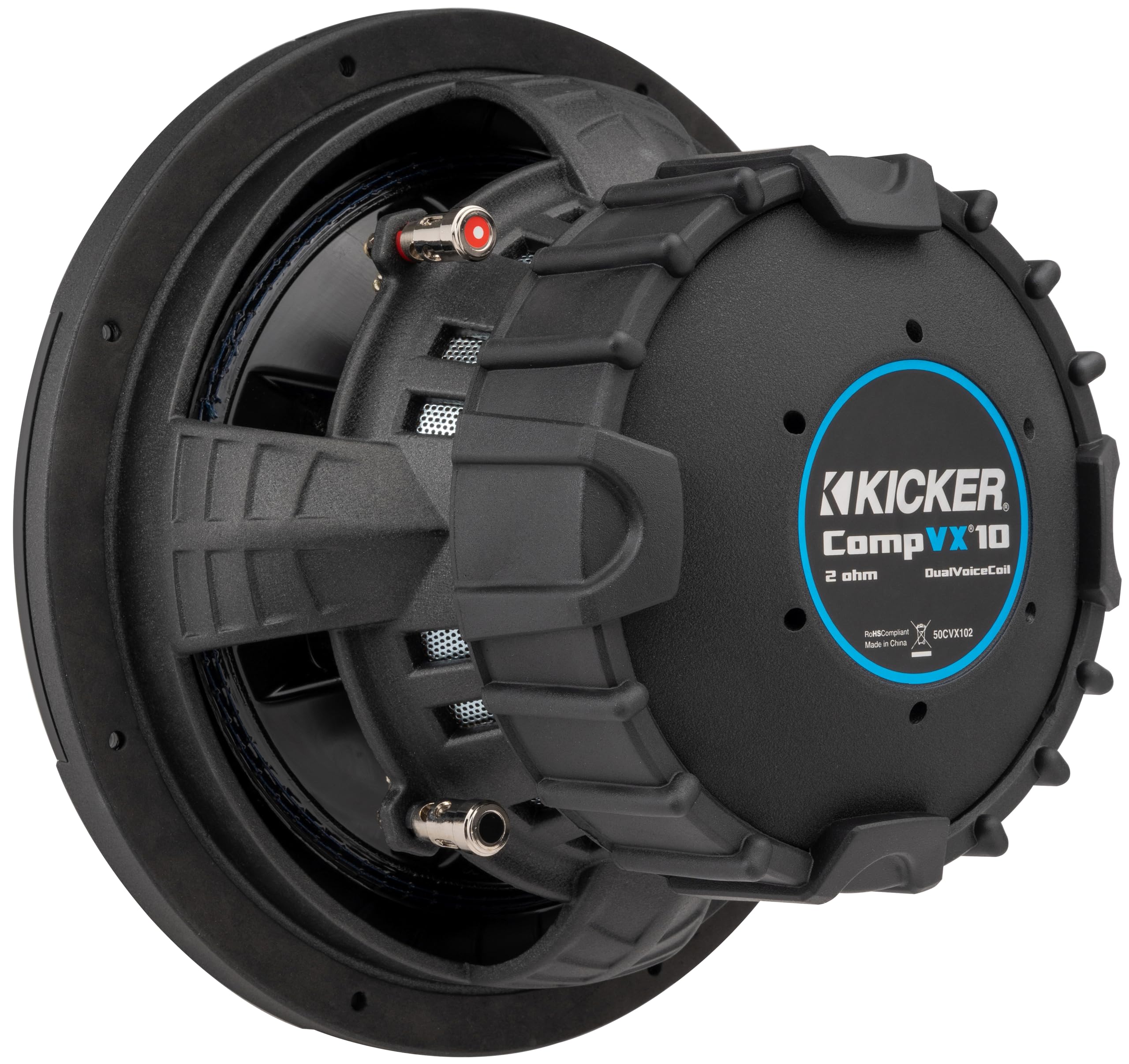 Kicker CVX10, CompVX 10" Dual Voice Coil 2 Ohm Subwoofer, 600W (50CVX102)