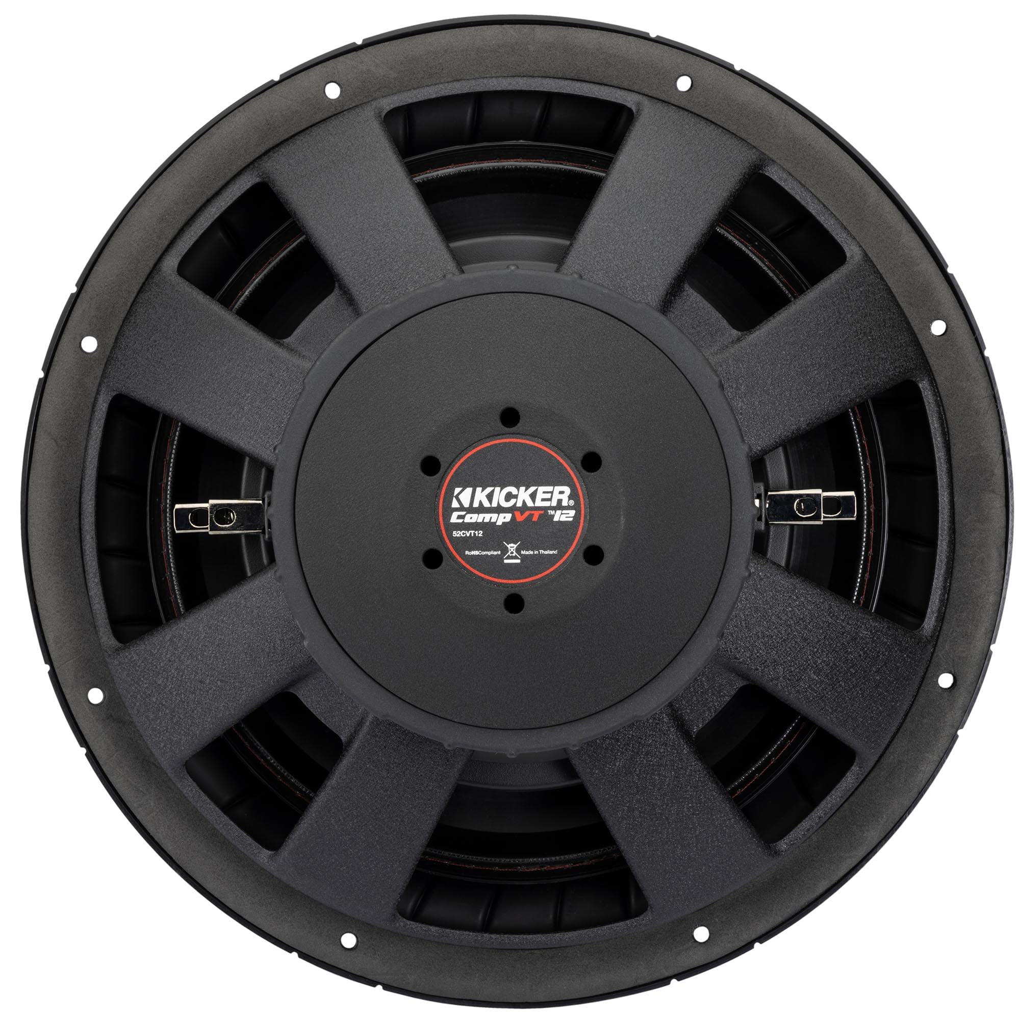 Kicker CVT122, CompVT 12" Shallow Single 2 Ohm Voice Coil Subwoofer (52CVT122)