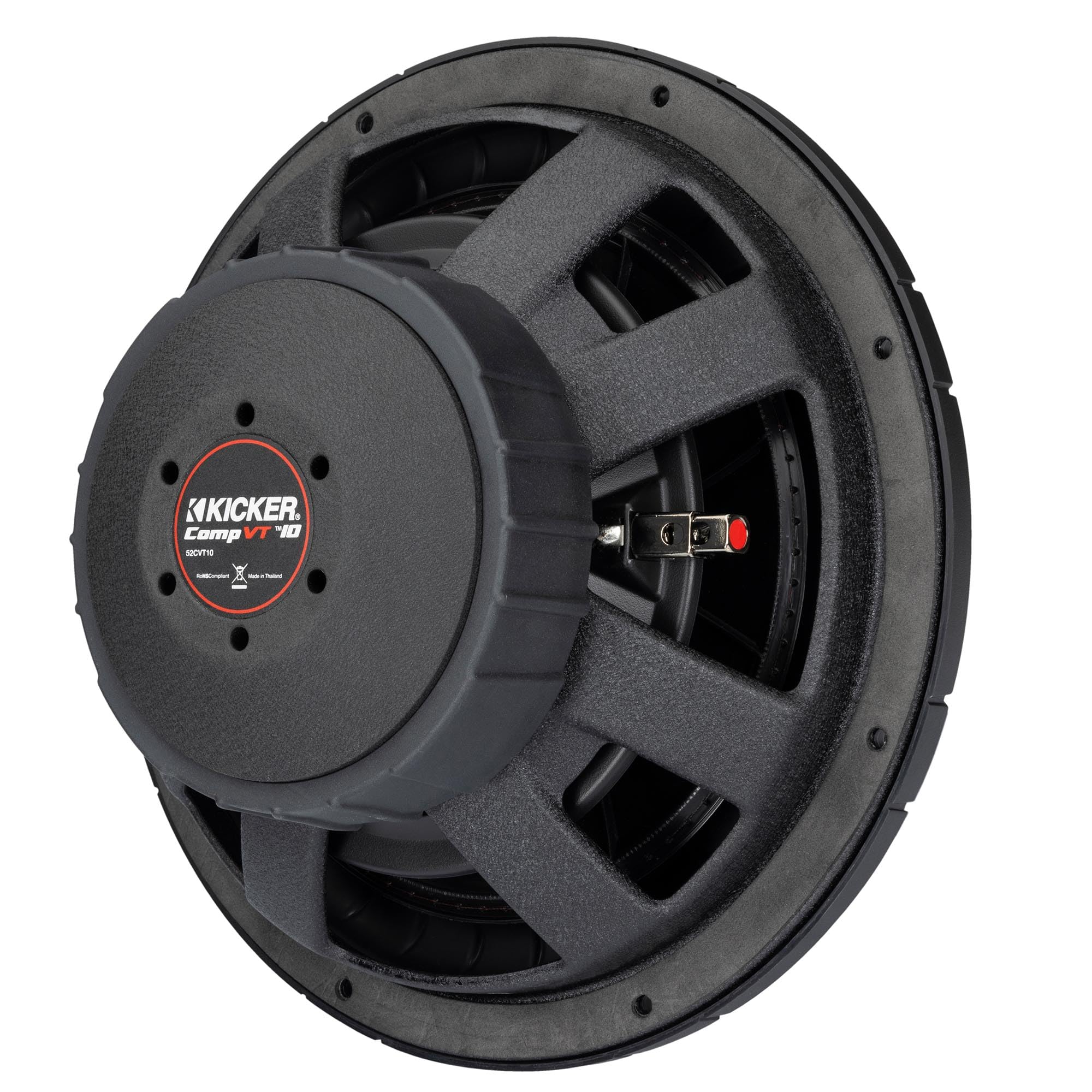 Kicker CVT124, CompVT 10" Shallow Single 4 Ohm Voice Coil Subwoofer (52CVT104)