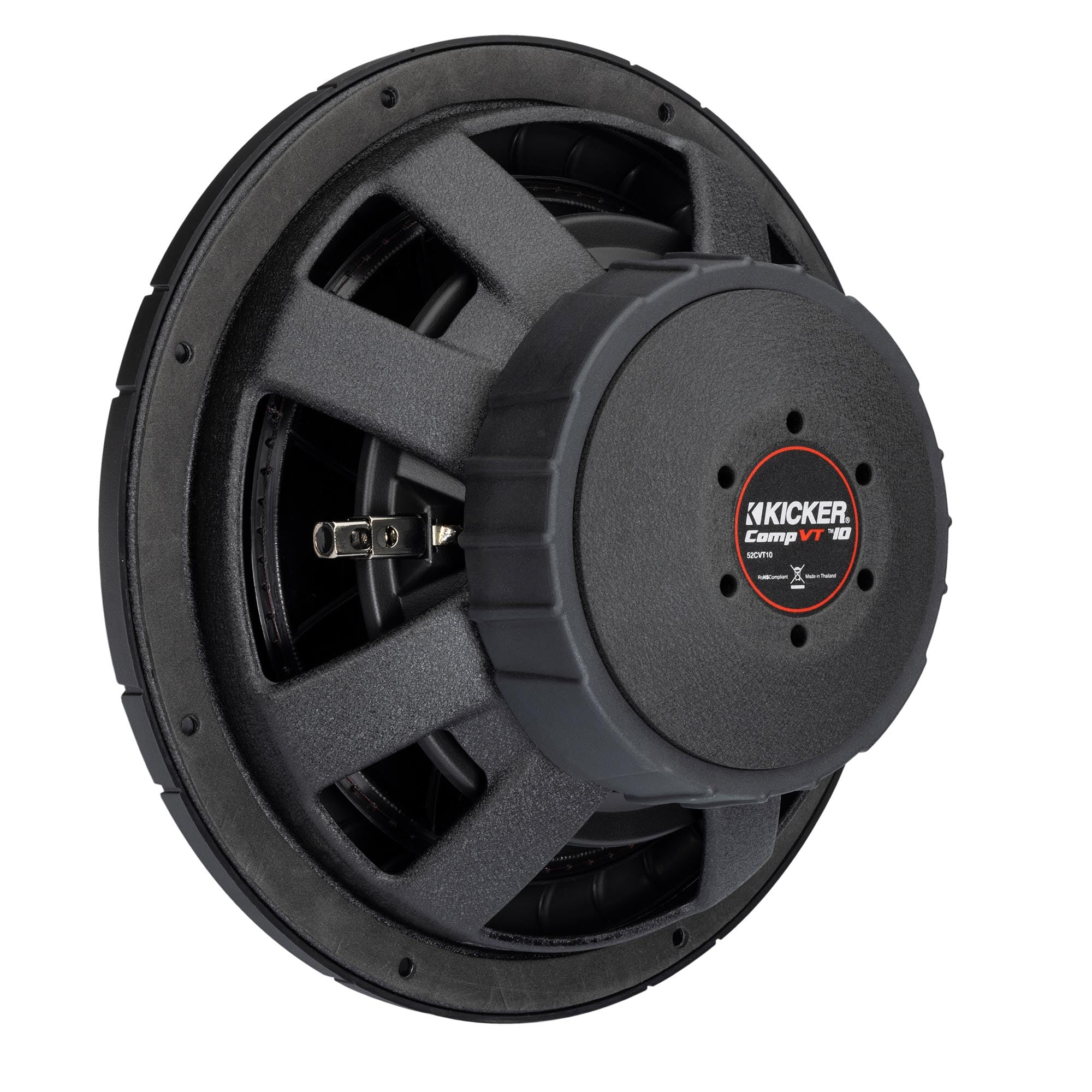 Kicker CVT124, CompVT 10" Shallow Single 4 Ohm Voice Coil Subwoofer (52CVT104)