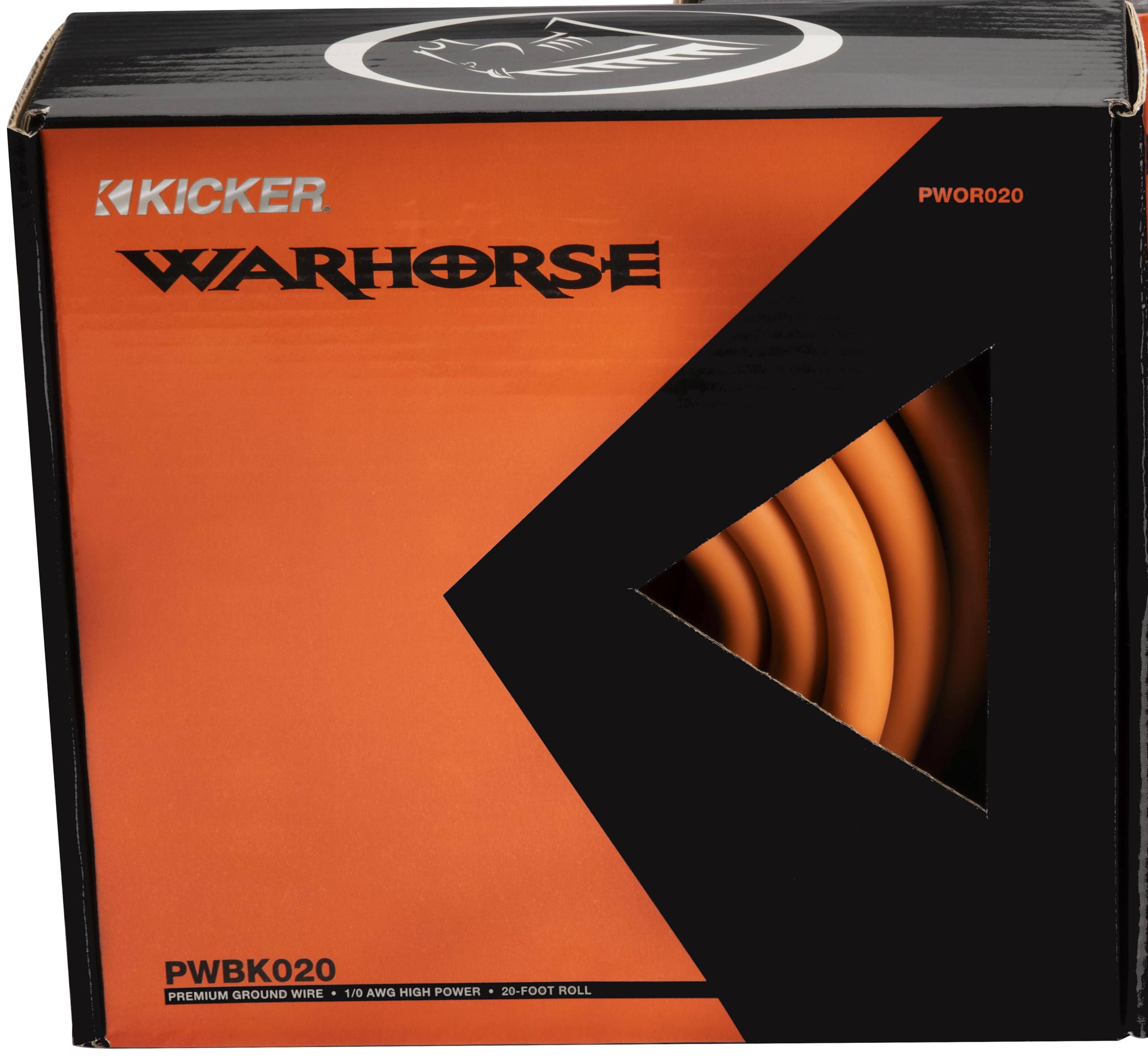 Kicker PWO020, WX Warehorse 1/0 Gauge Orange Power Wire - 20 FT (50PWOR020)