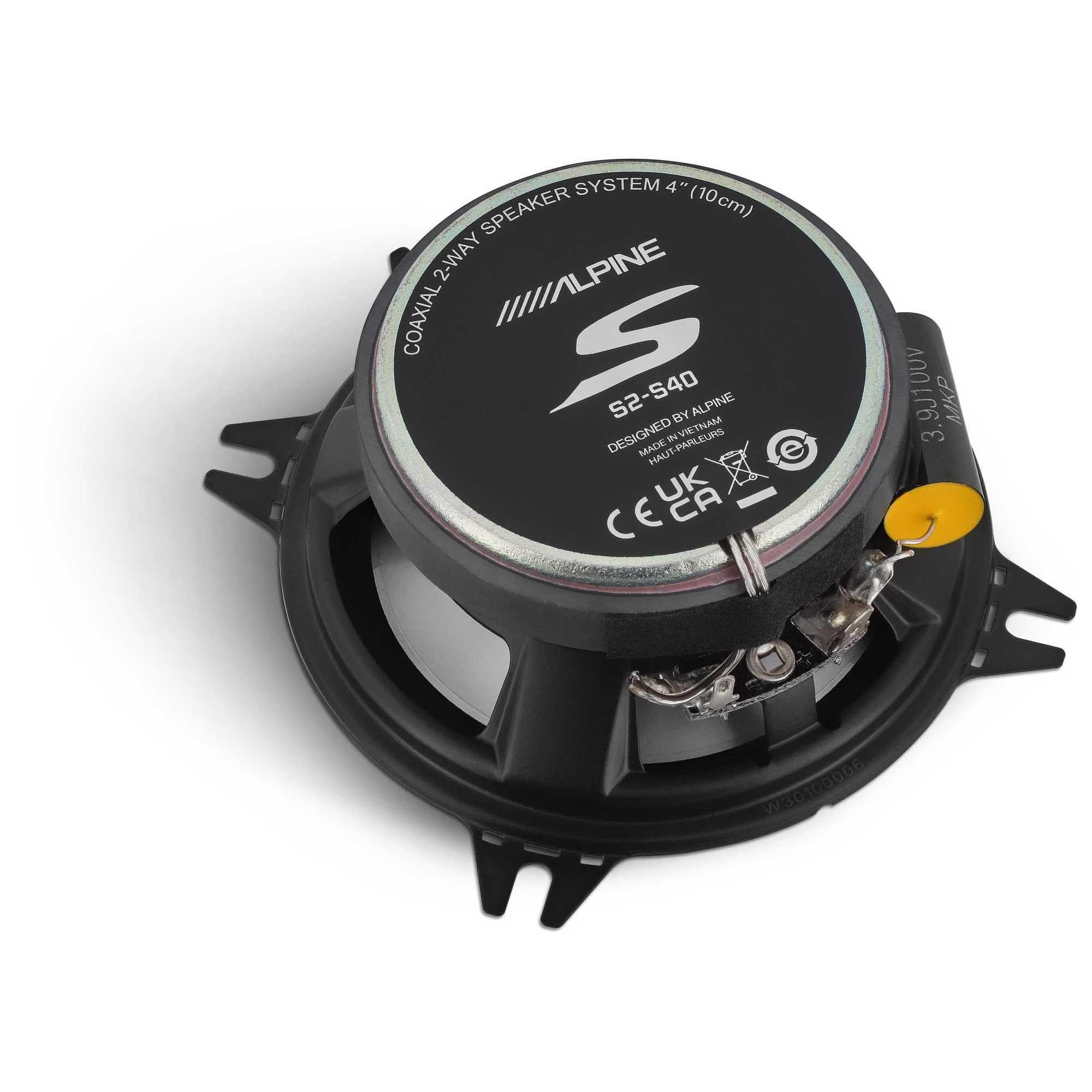Alpine S2-S40, S Series 4" 2-Way Hi-Res Full Range Speakers (OB)