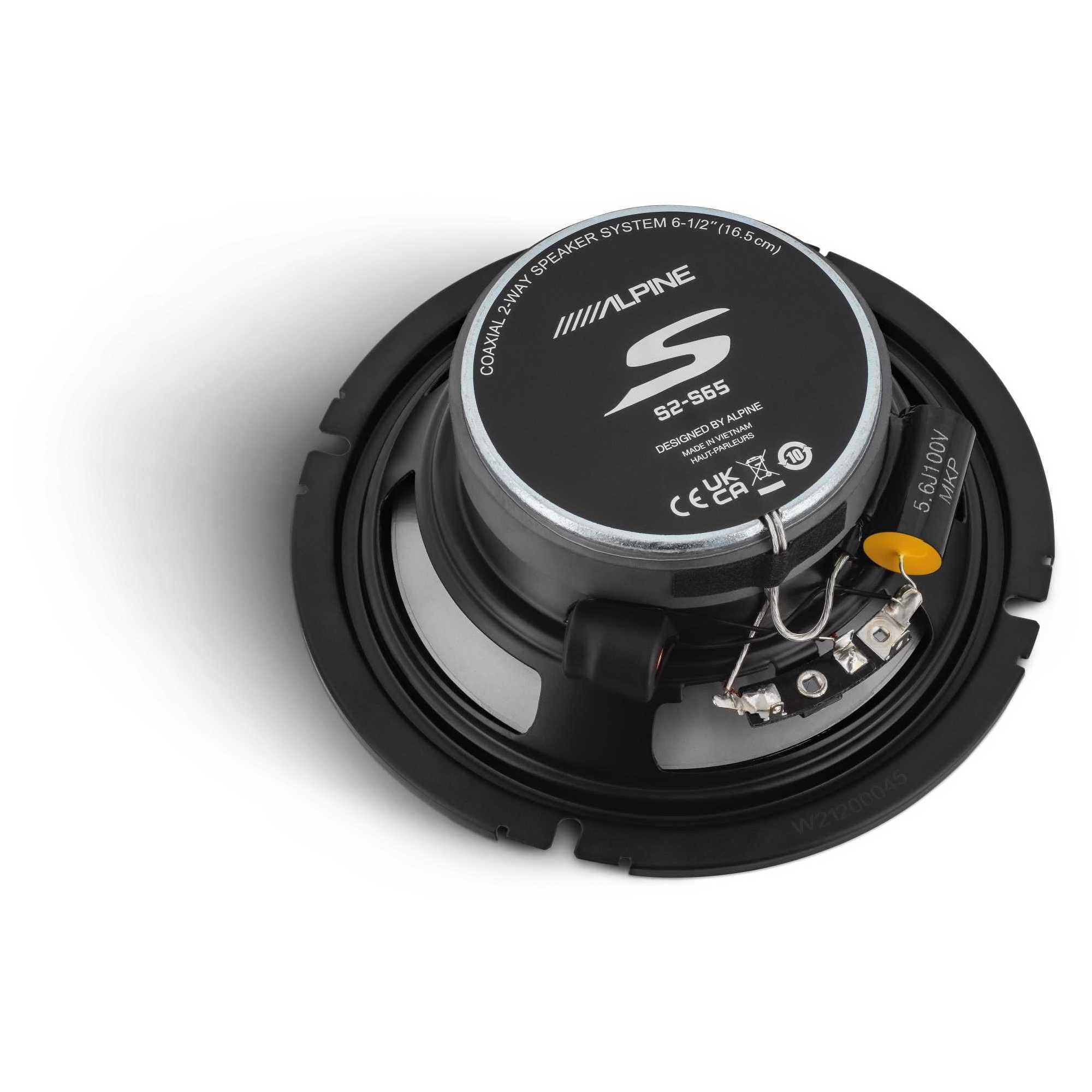 Alpine S2-S65, S Series 6.5" 2-Way Hi-Res Full Range Speakers - 240 Watts (OB)