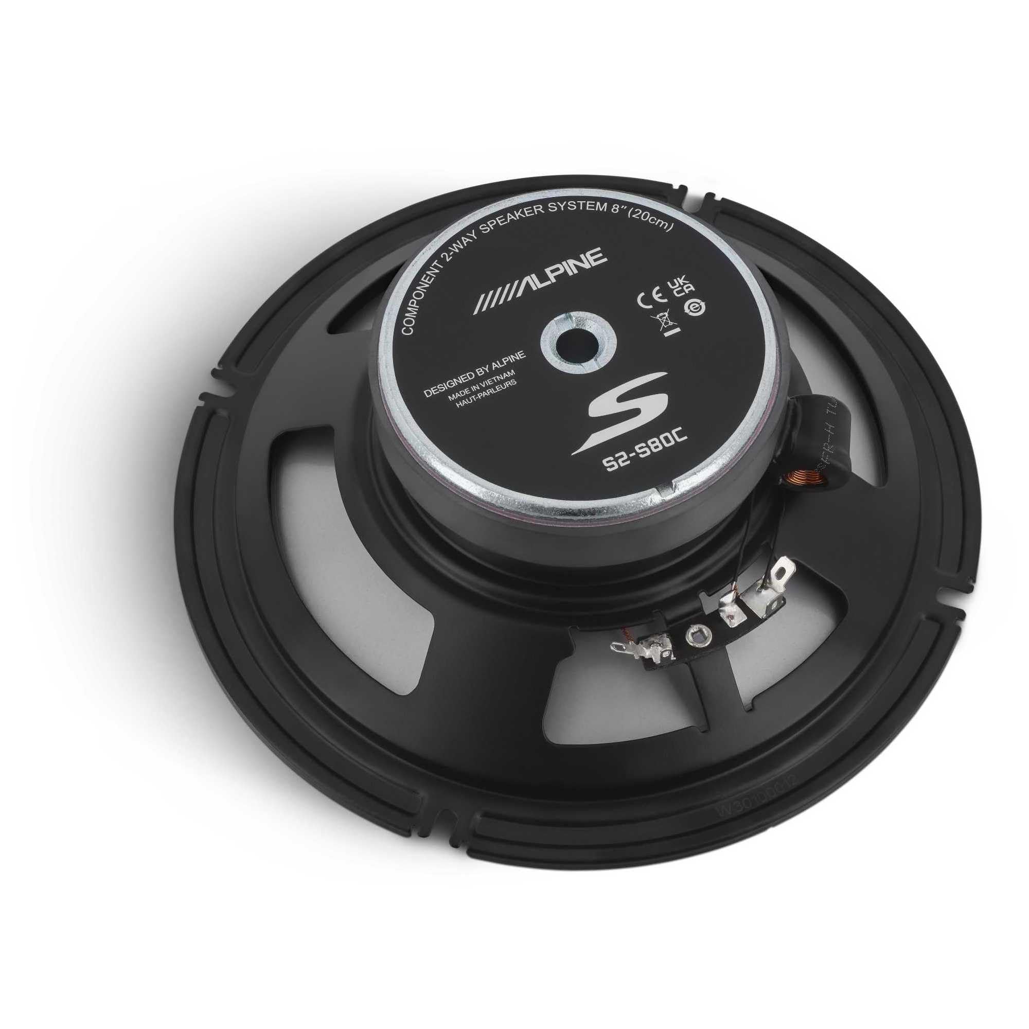 Alpine S2-S80C, S Series 8" 2-Way Hi-Res Component Speakers - 260 Watts (OB)