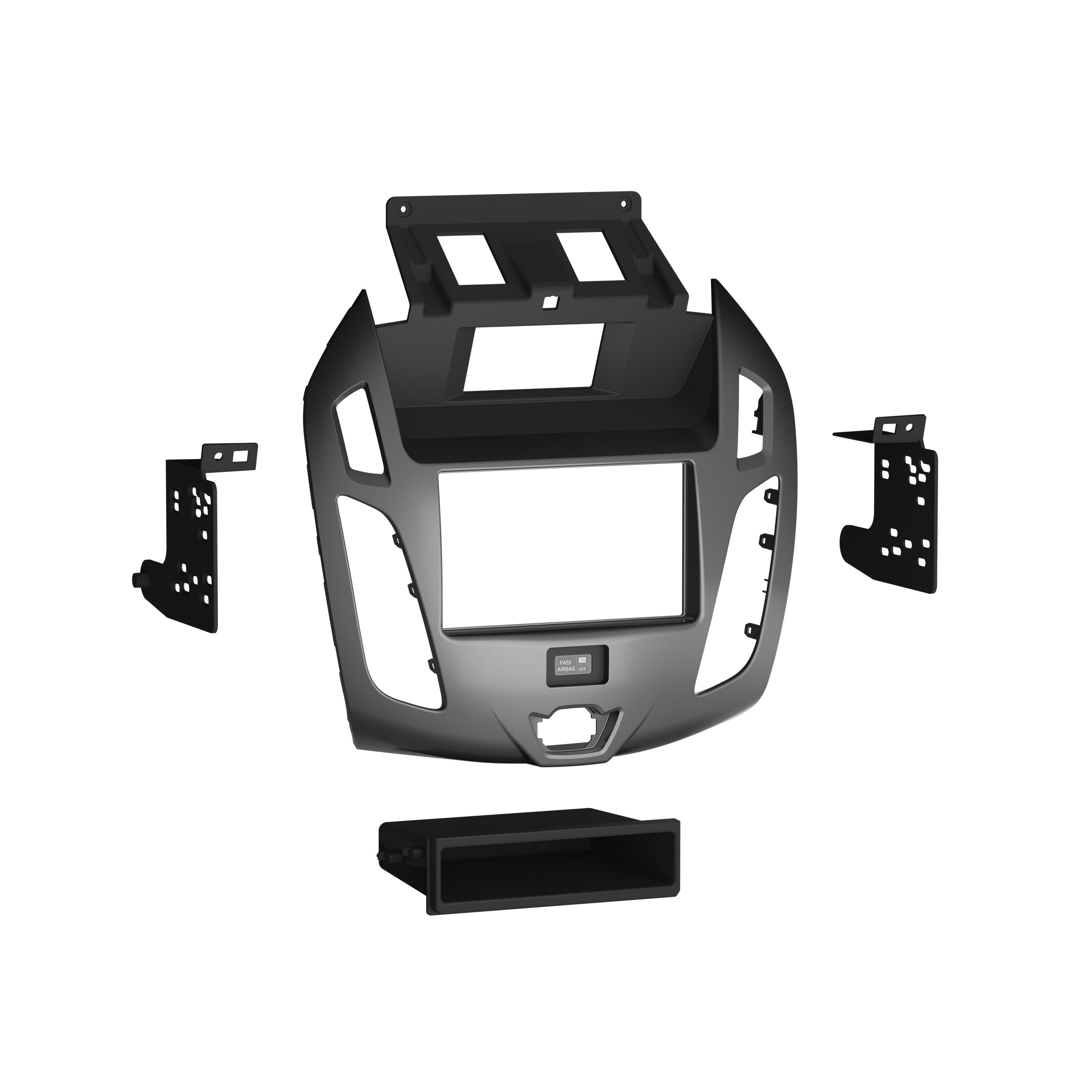Metra 99-5831G, Multi-Kit Radio Installation Dash Kit for Select Ford Transit Connect 2014-2018 - Two-tone Gray and Black