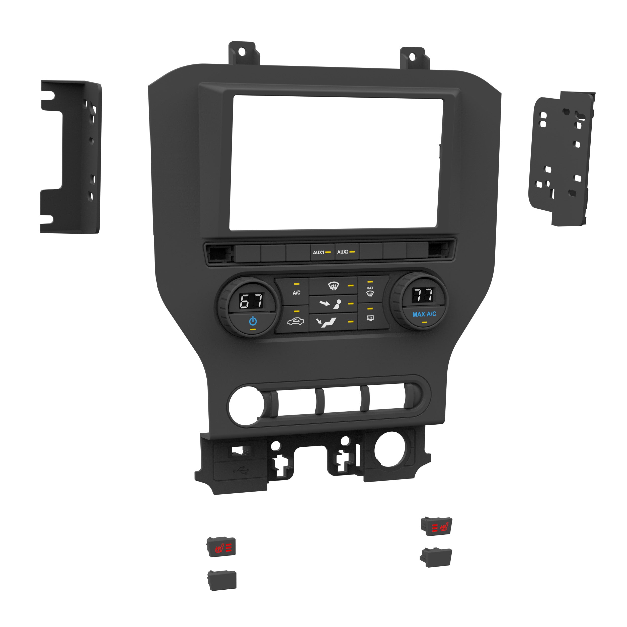 Metra 99-5865CH, Multi-Kit Radio Installation Dash Kit for Select Ford Mustang 2015-2023 (w/Manual Climate Controls)
