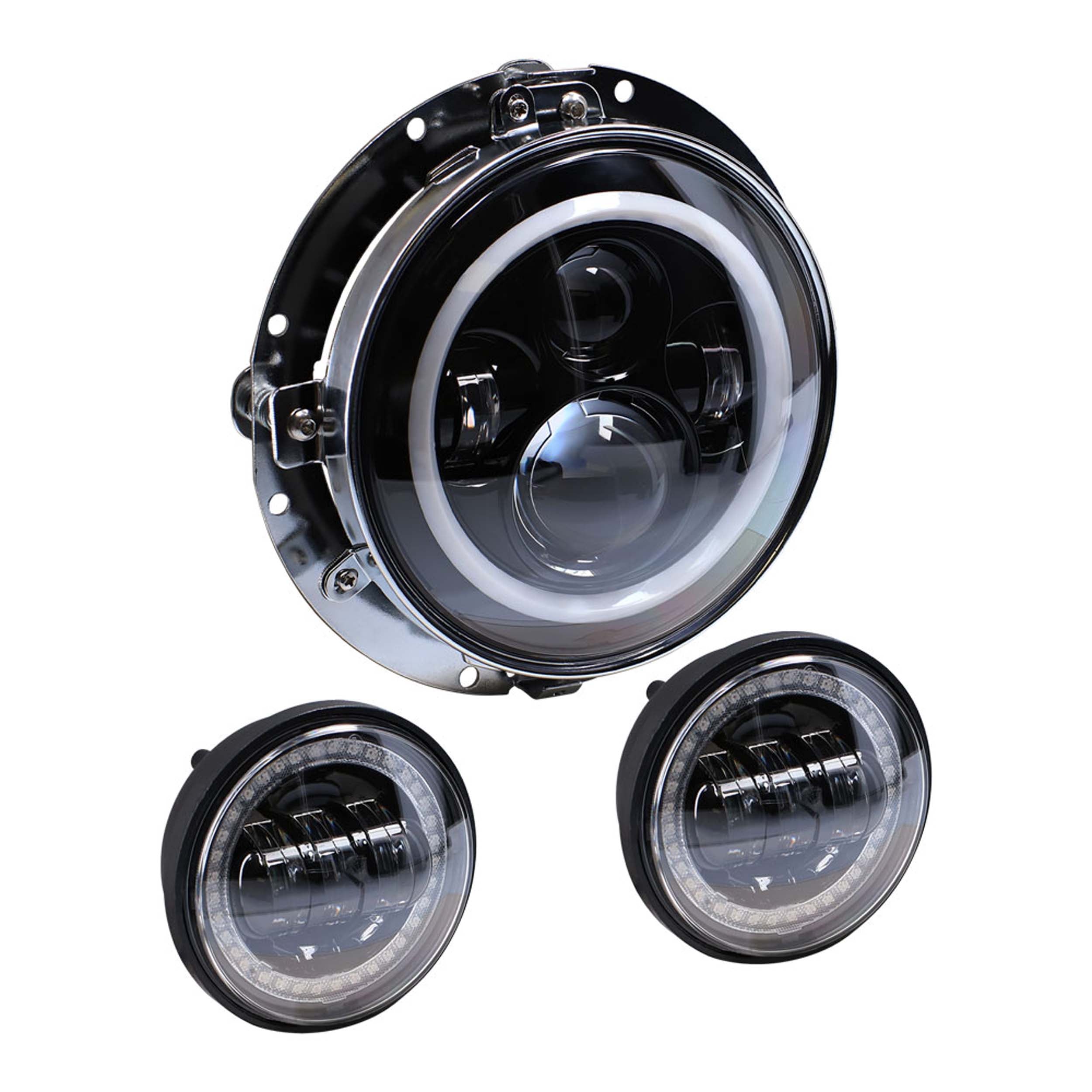 Saddle Tramp BC-706RGBKT, LED HL (1)7"Round+(2)4.5"Aux