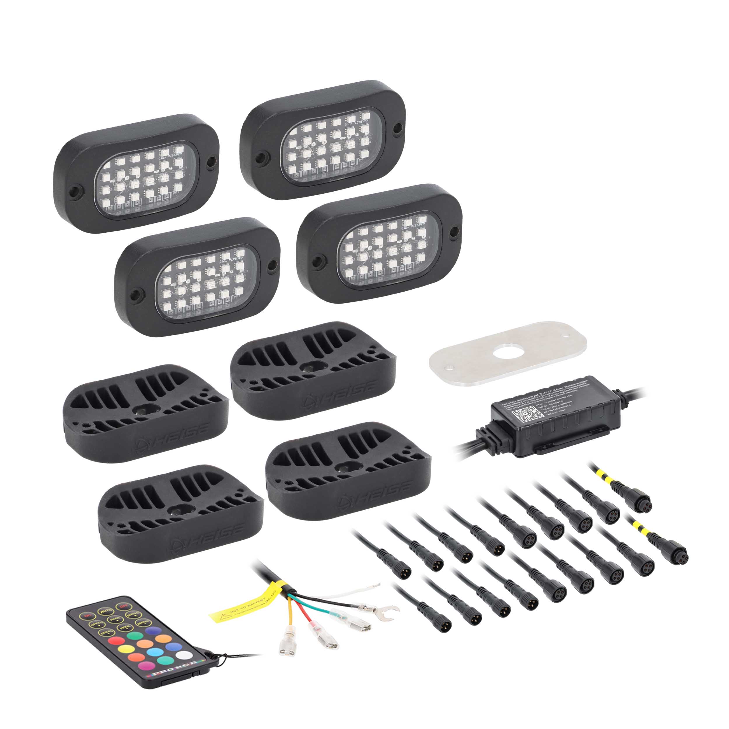 HEISE HE-RGB-K4, (4)Pod RGB LED w/Controller