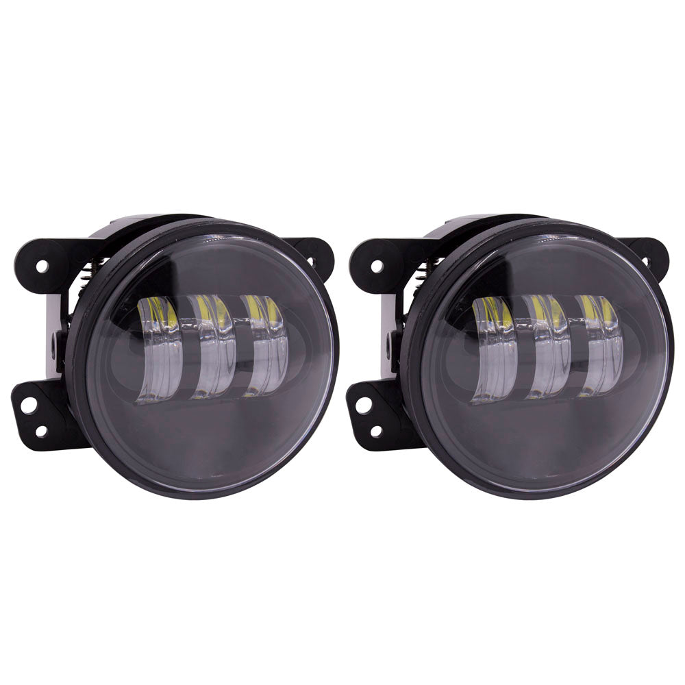 Metra JP-701FLB, Fog Lights with Black Face - 4 Inch, 6 LED