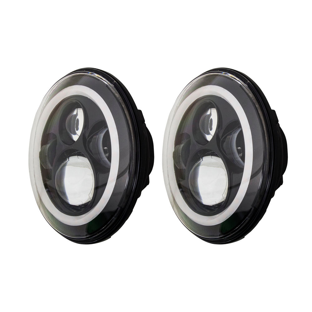 Metra JP-702B, 7" LED Light with Black Face and Full Halo - 7 Inch, 9 LED