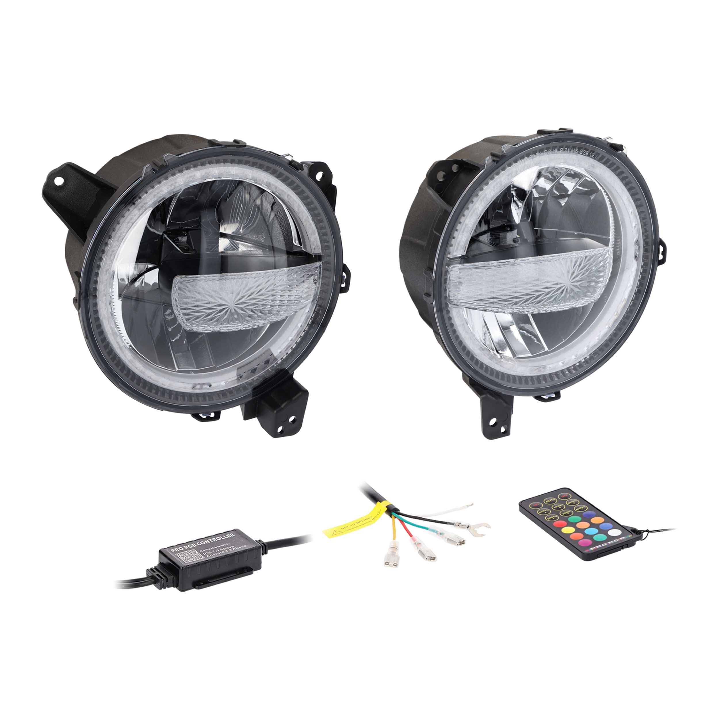 Metra JP-901RGBKT, 9" Premium Chasing LED Headlights - Fits select Jeeps®