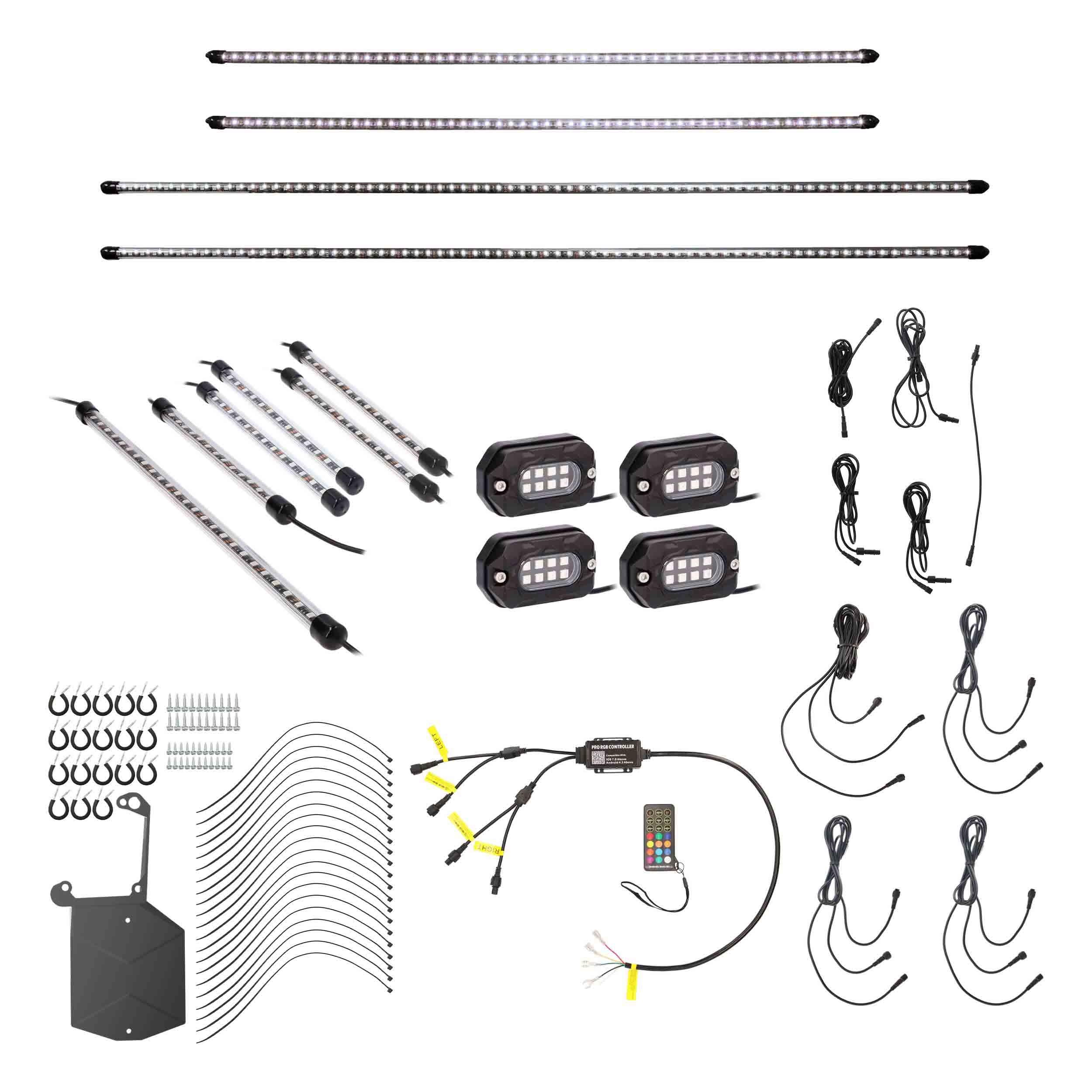 Metra JP-RGBKT-1, Complete Plug-N-Play RGB Lighting Kit for Jeep JL/JT
