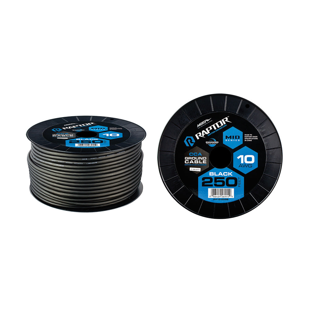Raptor R4BK10-250, Wire 10ga 250' Black CCA