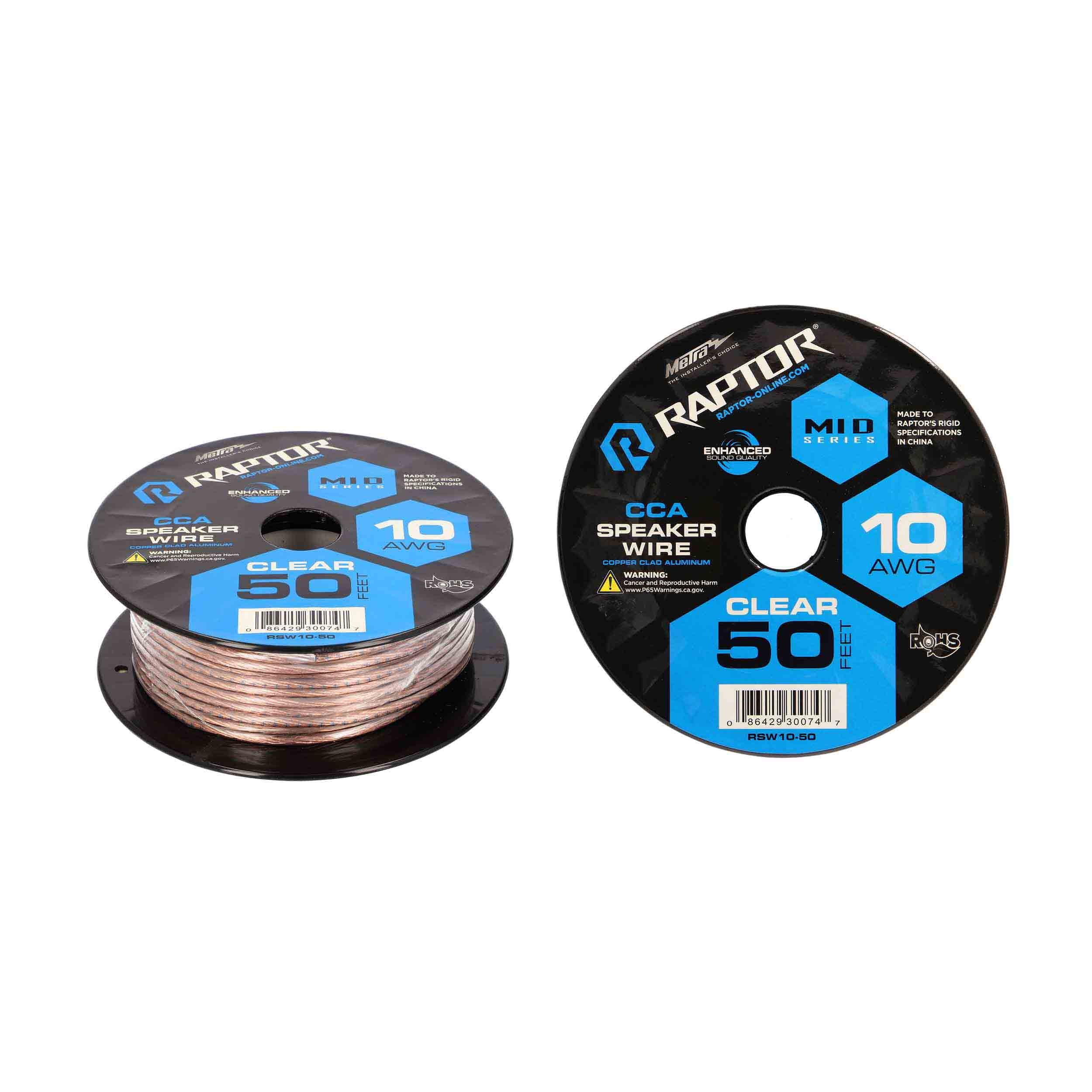 Raptor RSW10-50, Speaker Wire 10ga 50' CCA