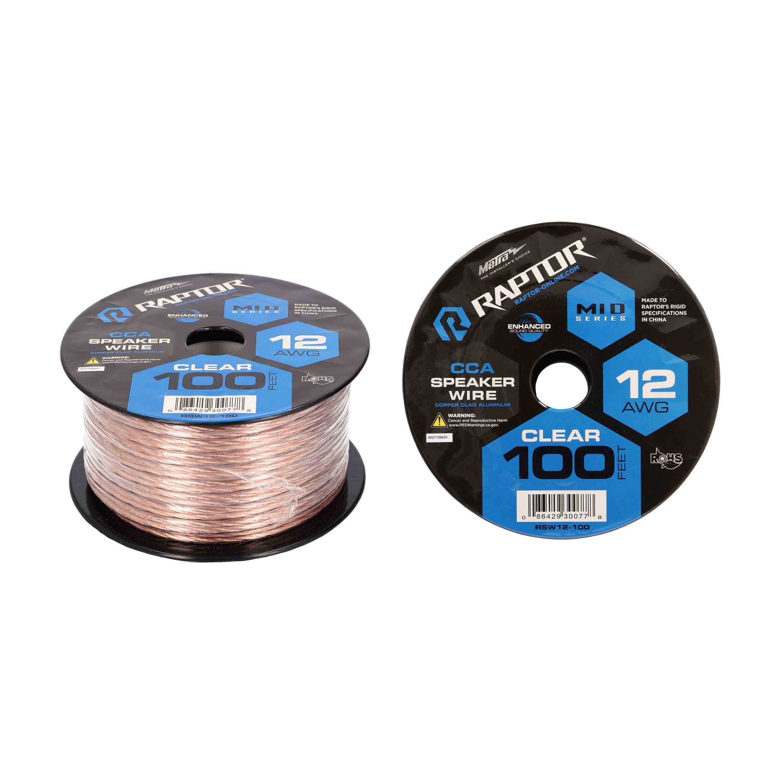 Raptor RSW12-100, Speaker Wire 12ga 100' CCA