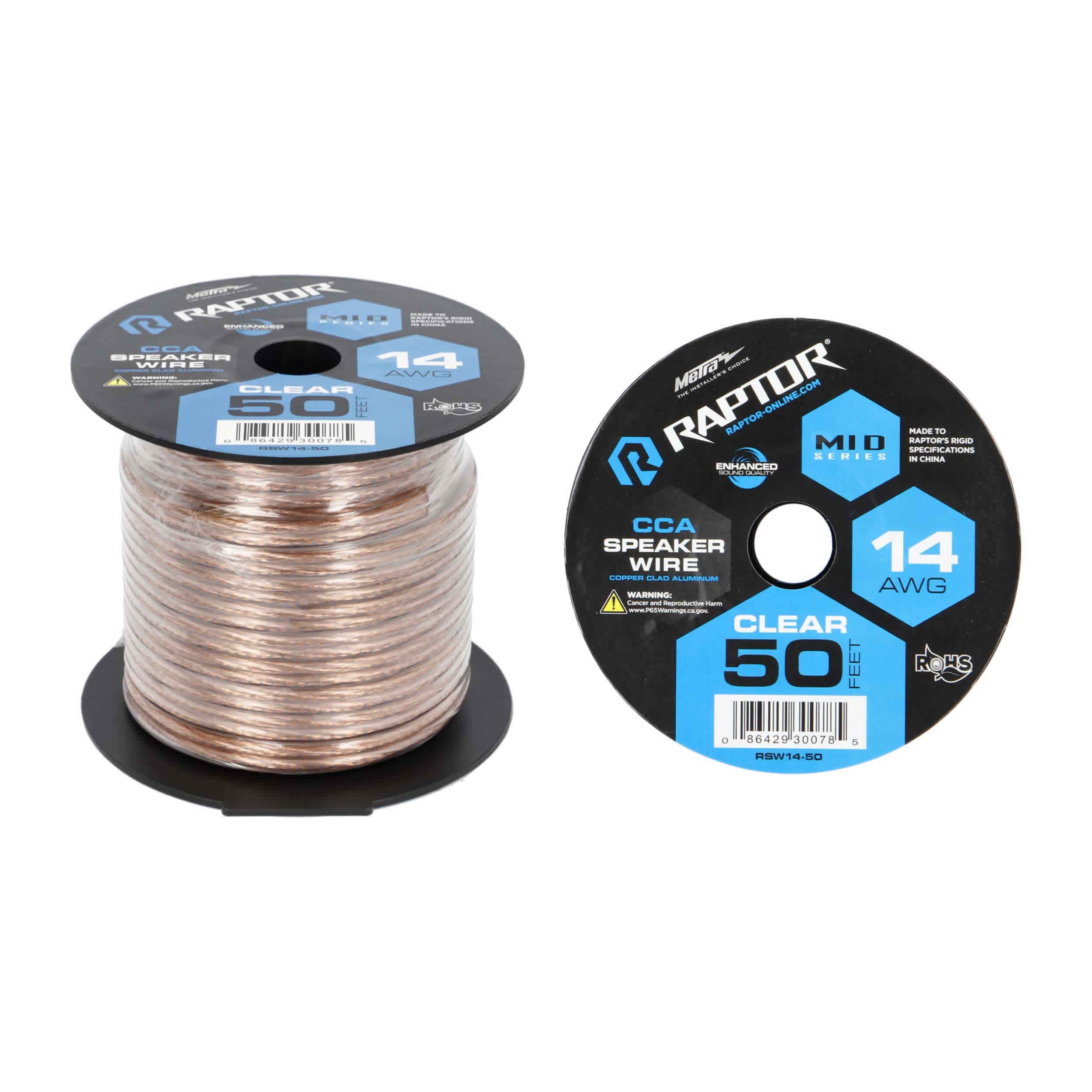 Raptor RSW14-50, Speaker Wire 14ga 50' CCA