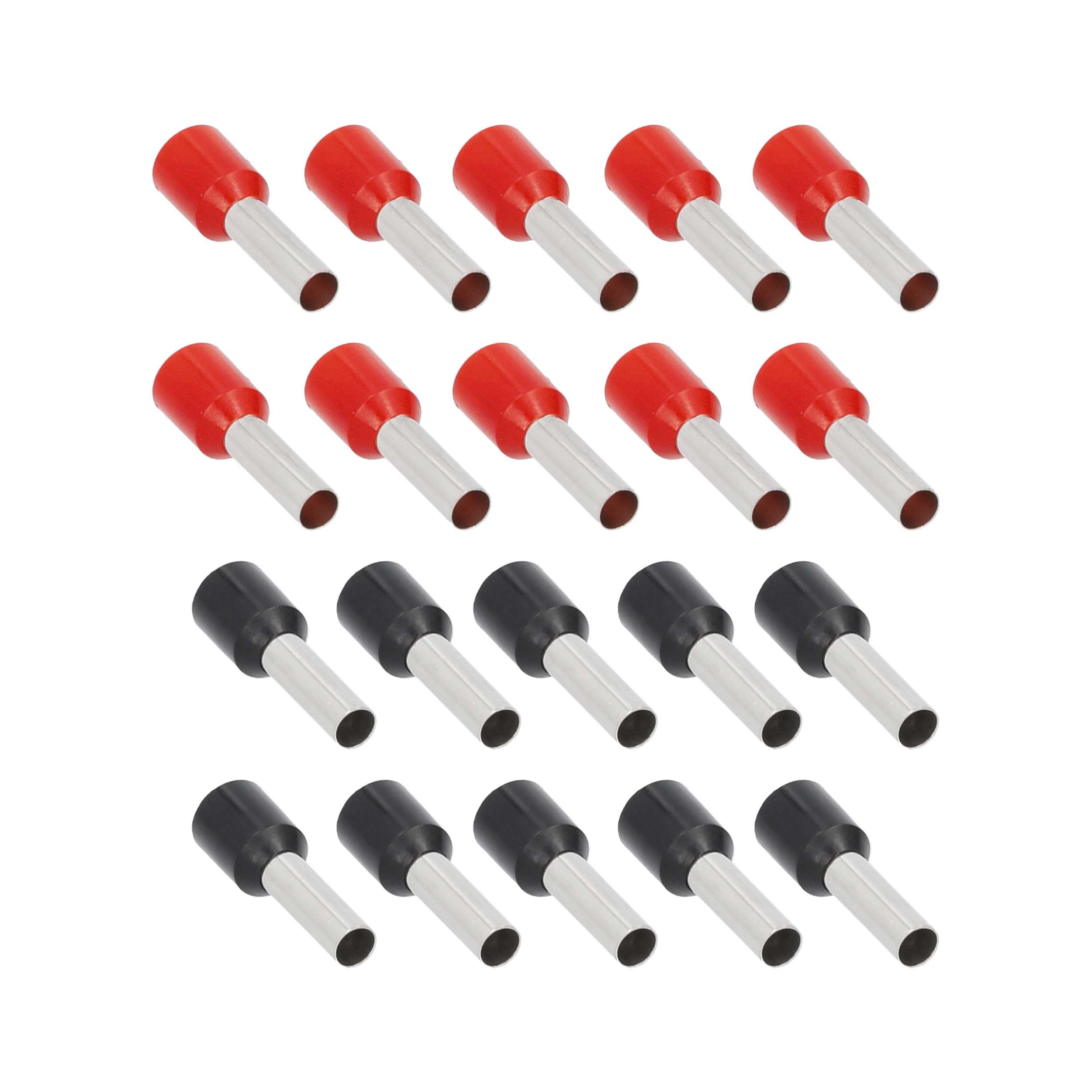T-Spec V10GA-FERR, (20)Ferrule 10ga Red/Black