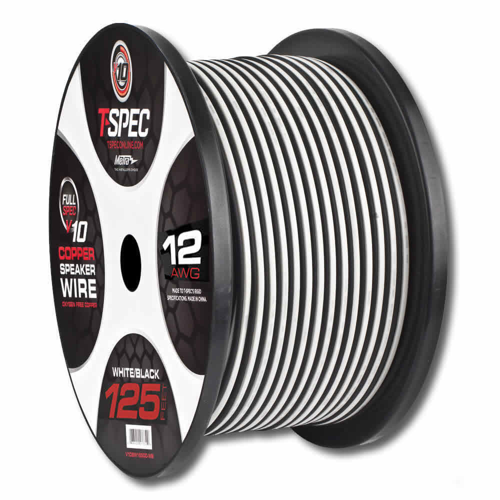 T-Spec V10SW12125-WB, Speaker Wire 12ga 125'White/