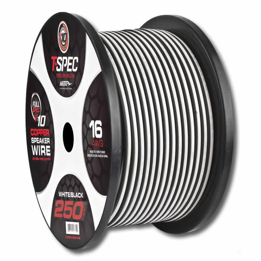 T-Spec V10SW16250-WB, Speaker Wire 16ga 250'White/