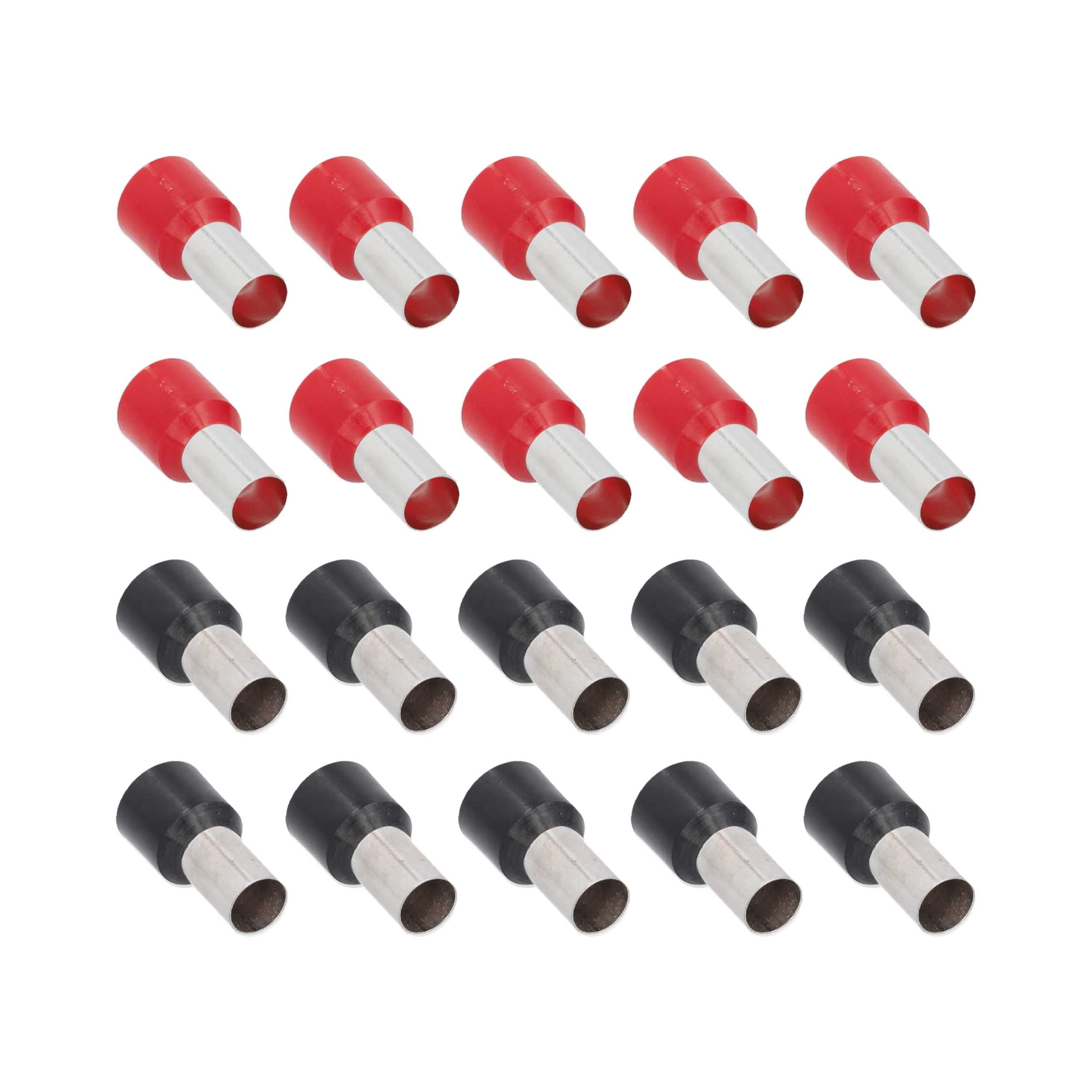 T-Spec V4GA-FERR, (20)Ferrule 4ga Red/Black