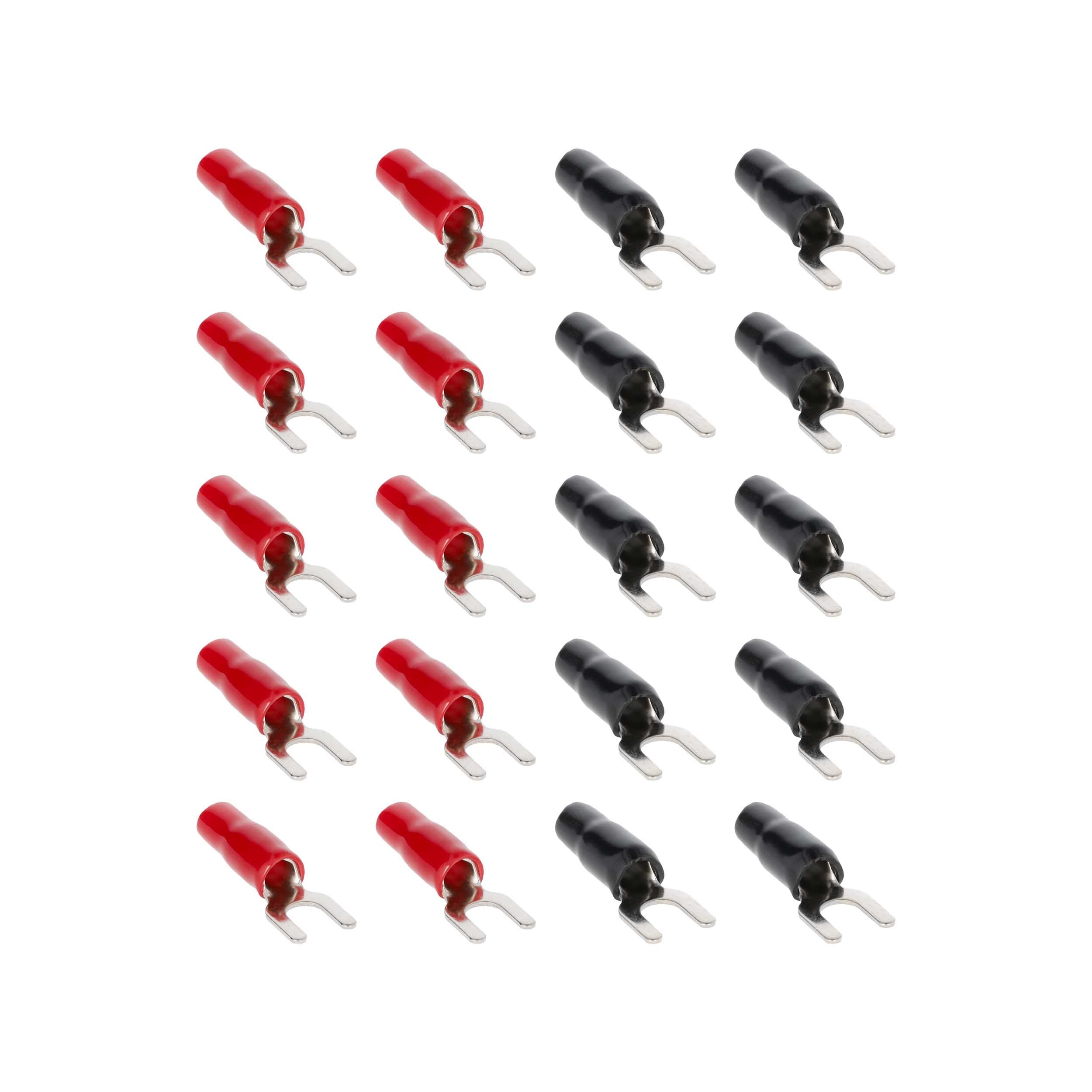 T-Spec V8-ST2-20, Spade Term 8ga (10)Red/10 Blk