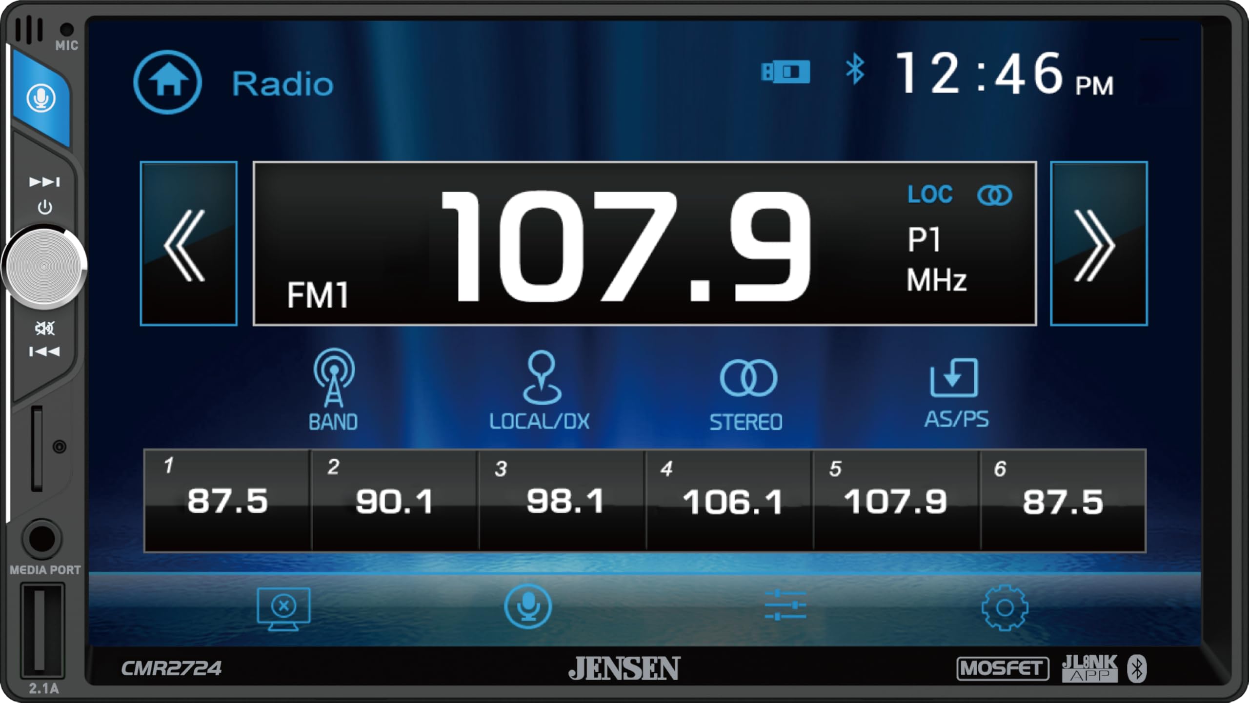 Jensen CMR2724, 7" Touchscreen Double DIN Digital Multimedia Receiver (Does not play CDs)