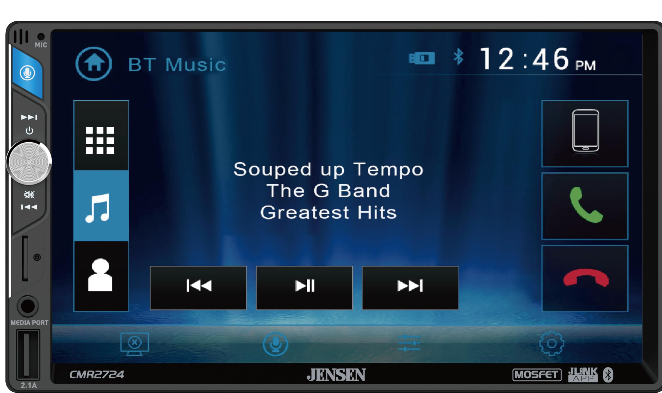 Jensen CMR2724, 7" Touchscreen Double DIN Digital Multimedia Receiver (Does not play CDs)