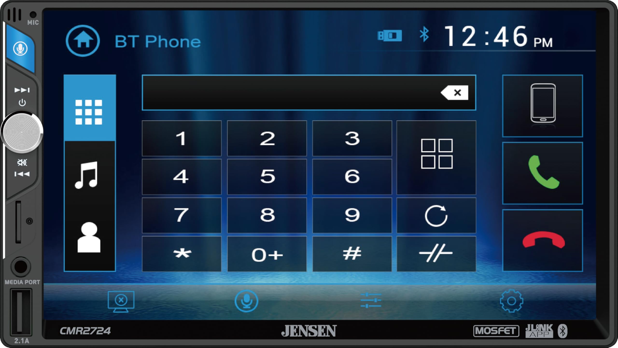 Jensen CMR2724, 7" Touchscreen Double DIN Digital Multimedia Receiver (Does not play CDs)