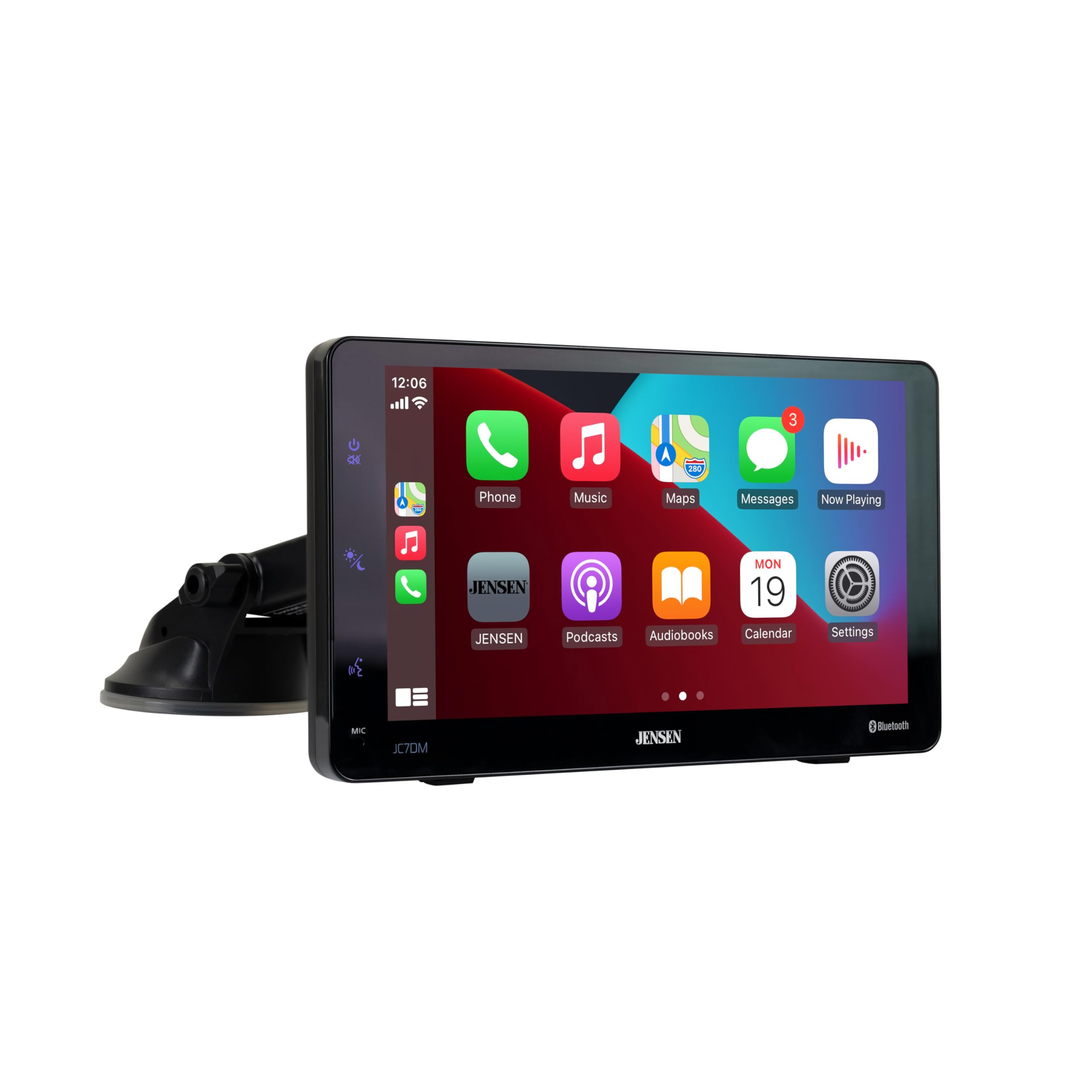Jensen JC7DM, 7" Dash Mount Digital Multimedia Receiver w/ Wireless Apple CarPlay & Android Auto